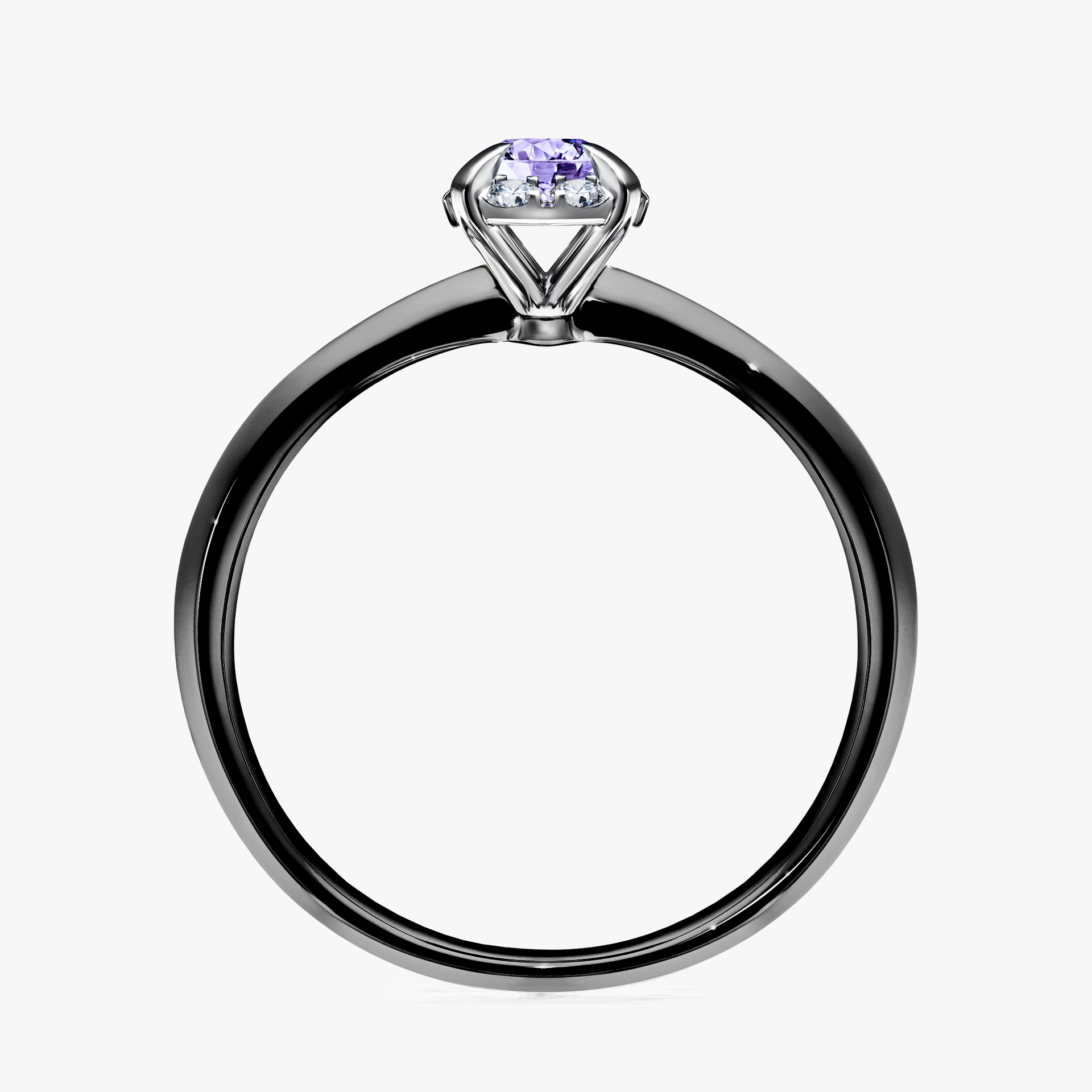 Pierścionek zaręczynowy My Beauty z czarnego złota z tanzanitem 0,33ct
