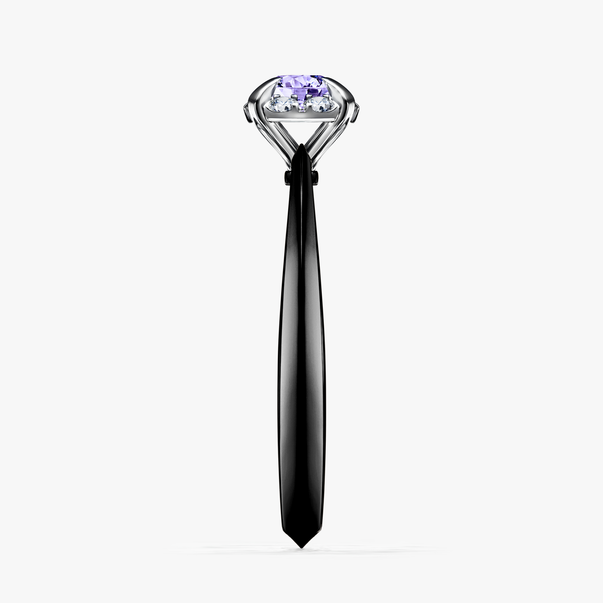 Pierścionek zaręczynowy My Beauty z czarnego złota z tanzanitem 0,33ct