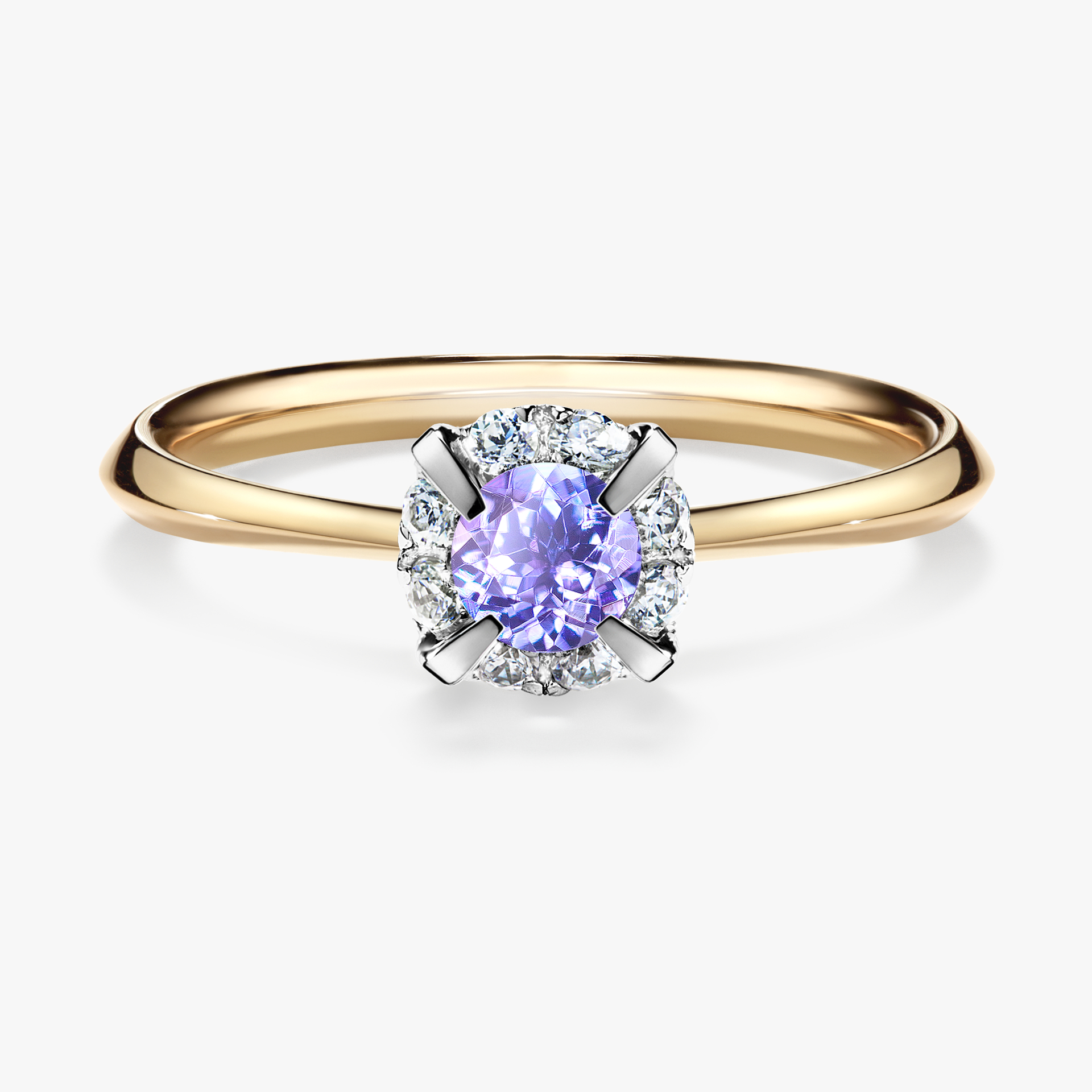 Pierścionek zaręczynowy My Beauty z żółtego złota z tanzanitem 0,33ct