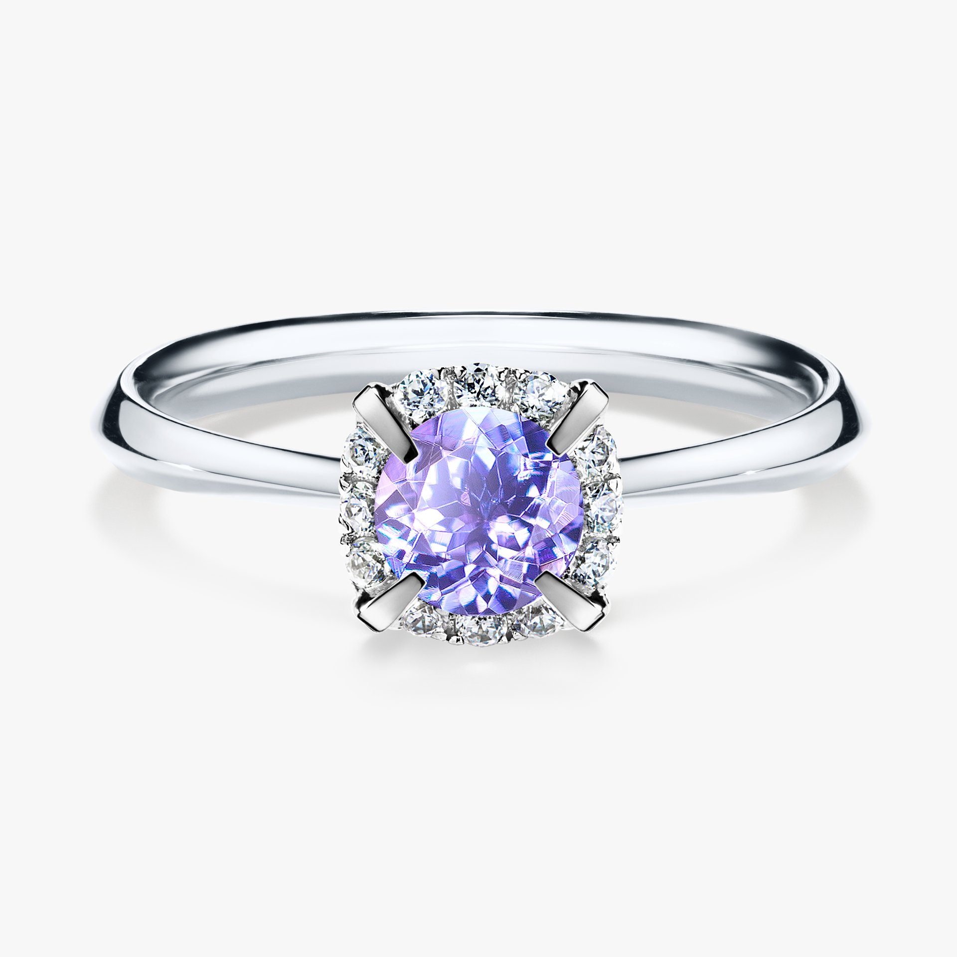 Pierścionek zaręczynowy My Beauty z białego złota z tanzanitem 0,62ct