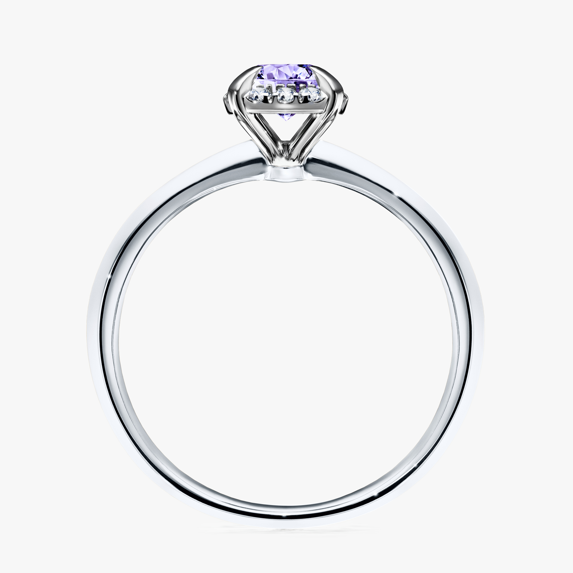 Pierścionek zaręczynowy My Beauty z białego złota z tanzanitem 0,62ct