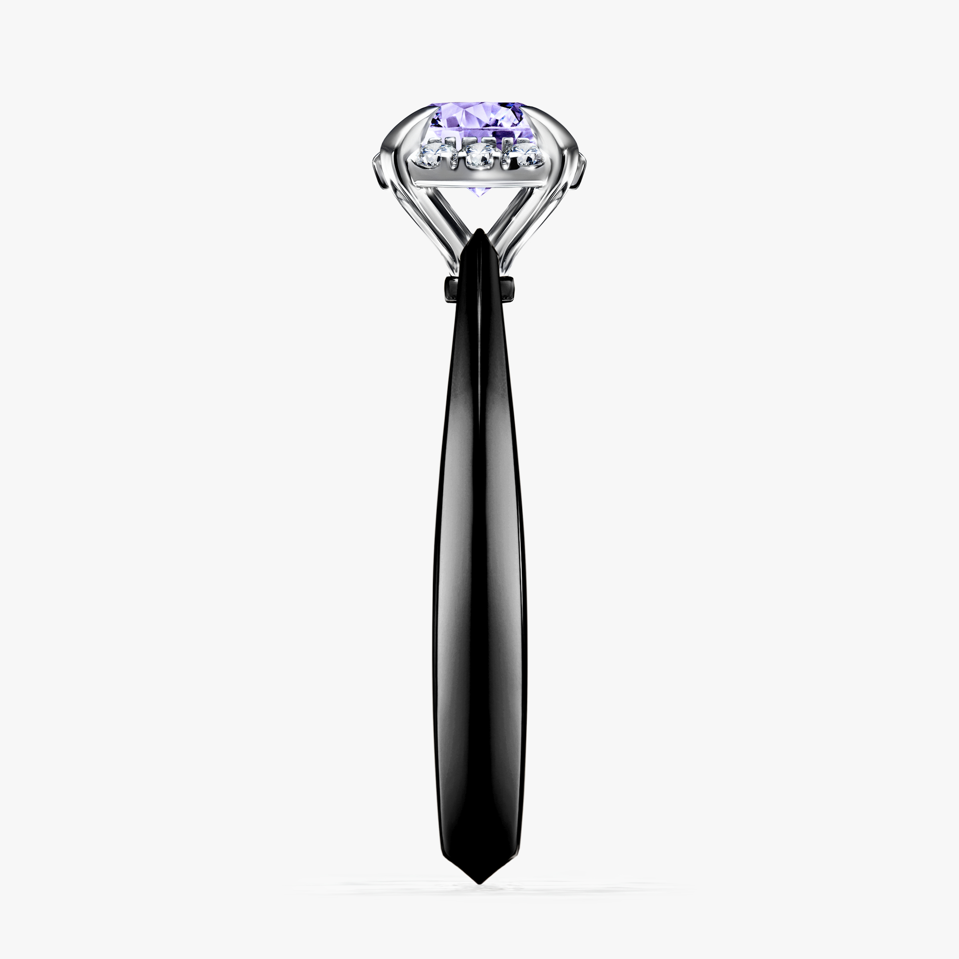 Pierścionek zaręczynowy My Beauty z czarnego złota z tanzanitem 0,62ct