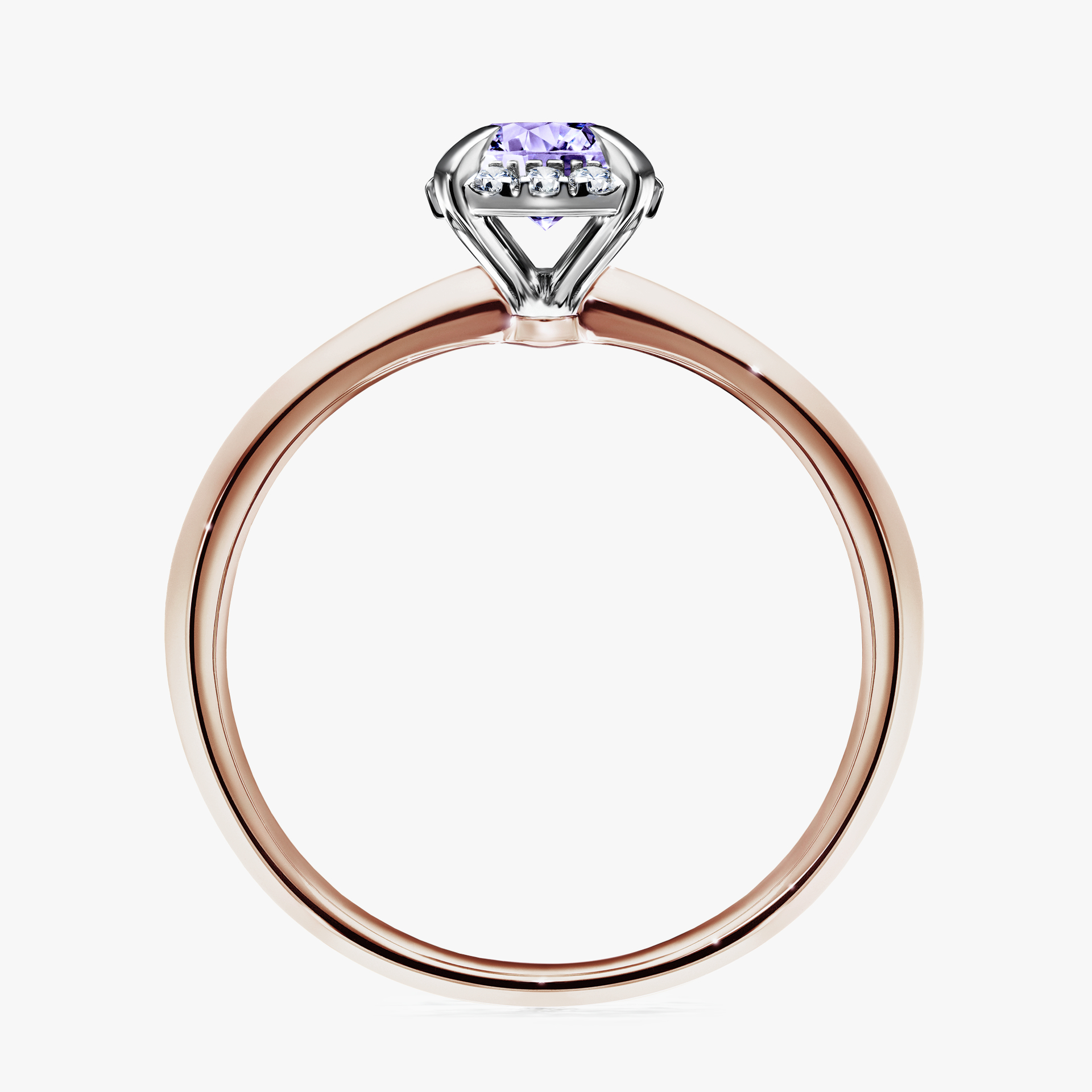 Pierścionek zaręczynowy My Beauty z różowego złota z tanzanitem 0,62ct