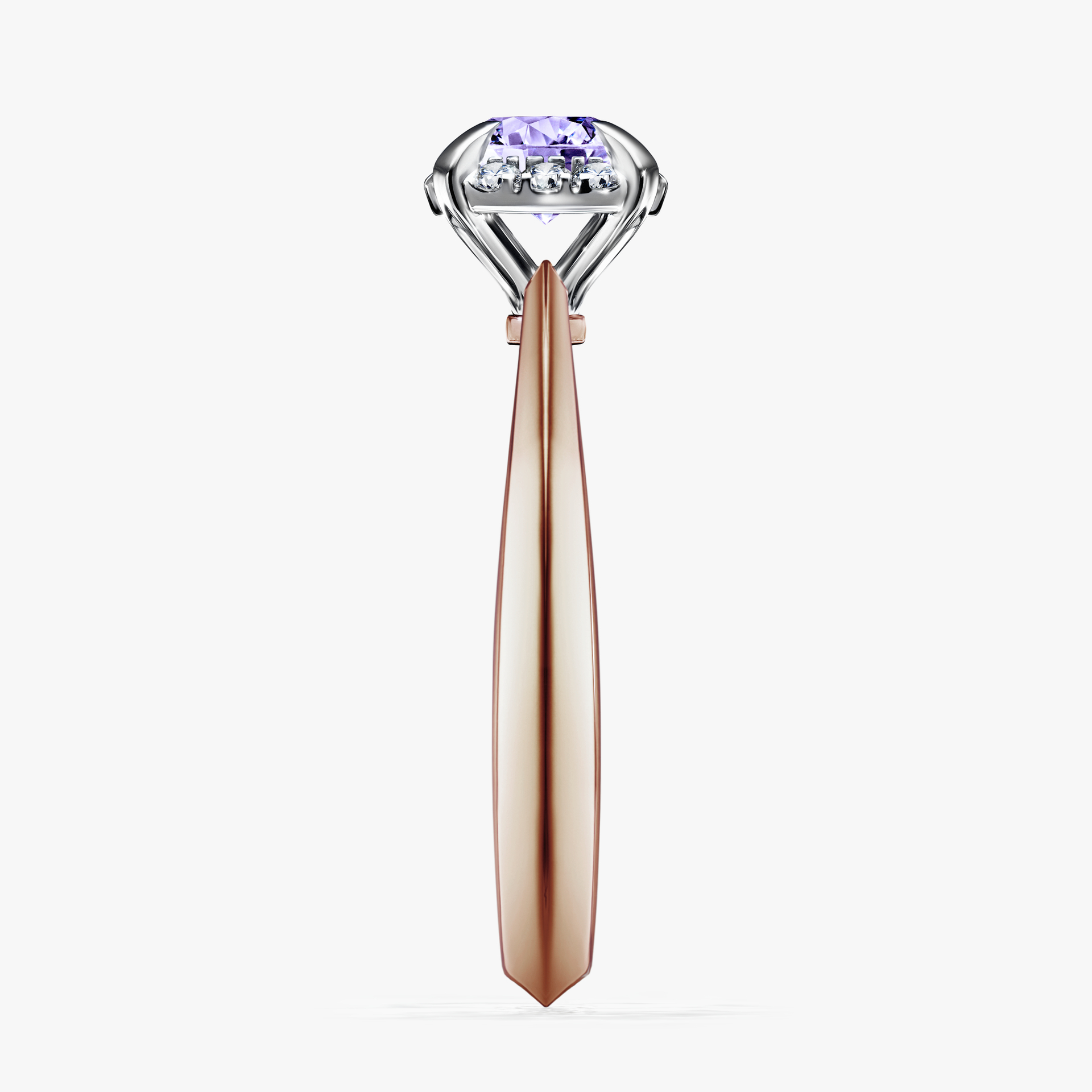Pierścionek zaręczynowy My Beauty z różowego złota z tanzanitem 0,62ct