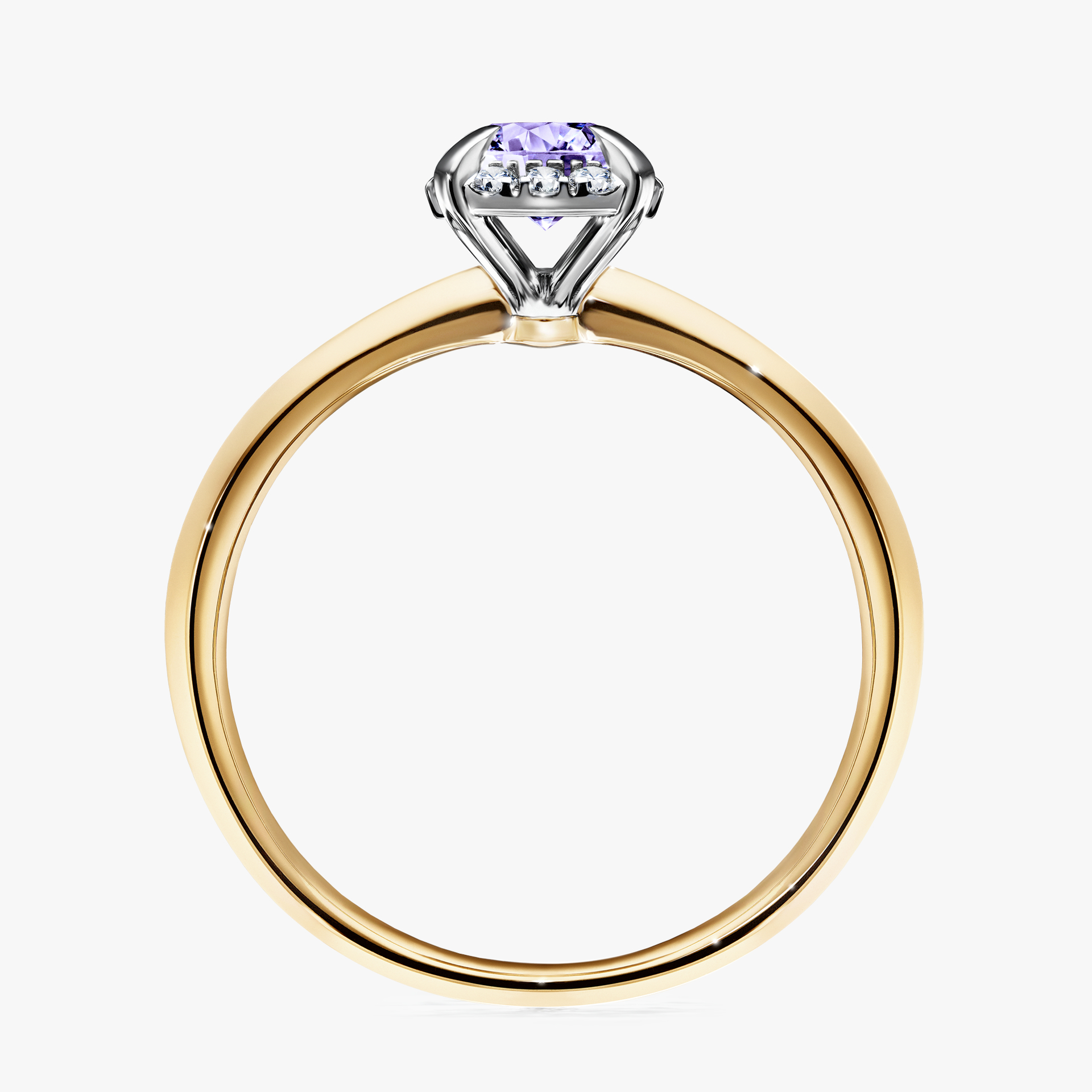 Pierścionek zaręczynowy My Beauty z żółtego złota z tanzanitem 0,62ct