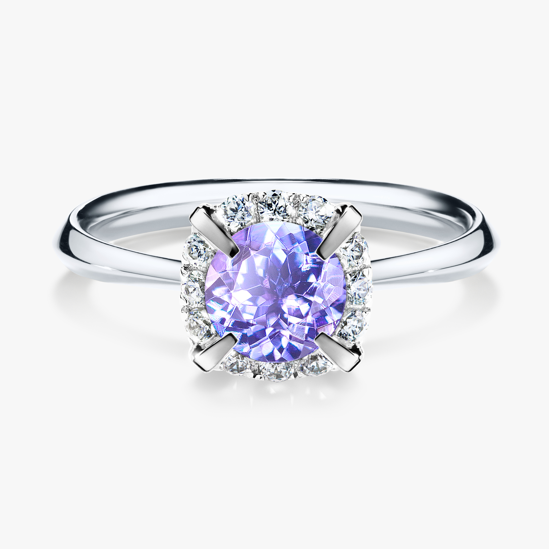 Pierścionek zaręczynowy My Beauty z białego złota z tanzanitem 0,98ct