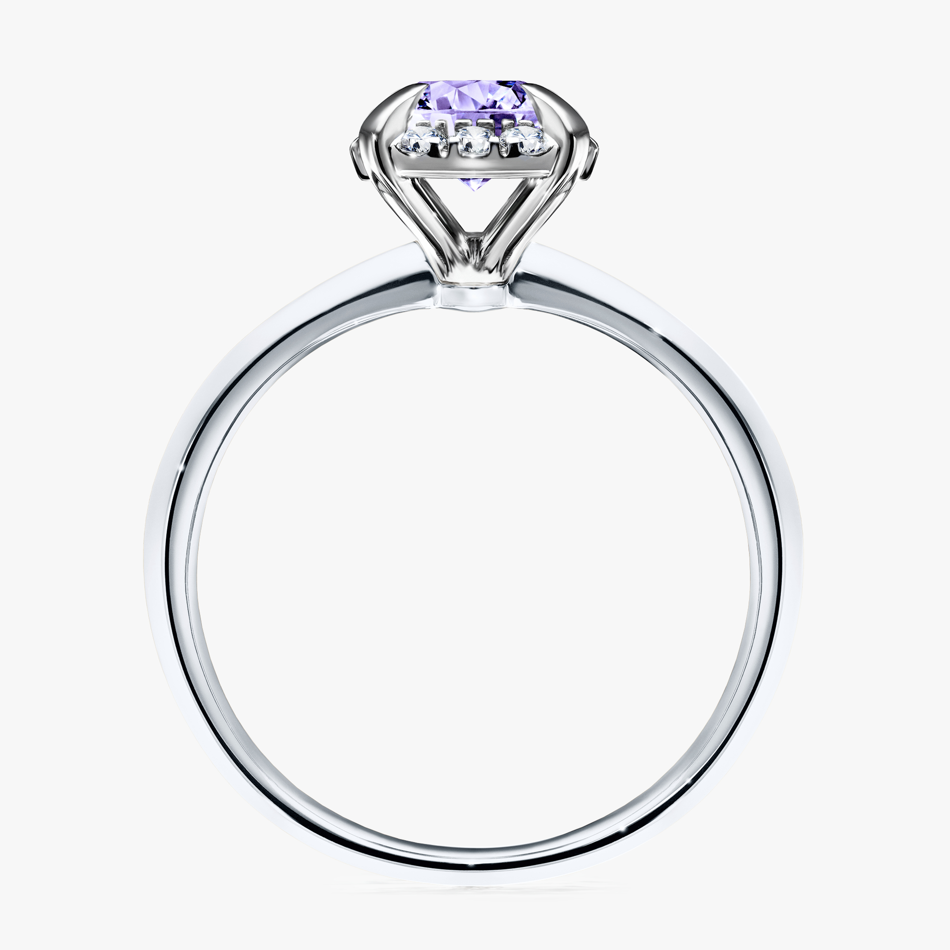 Pierścionek zaręczynowy My Beauty z białego złota z tanzanitem 0,98ct