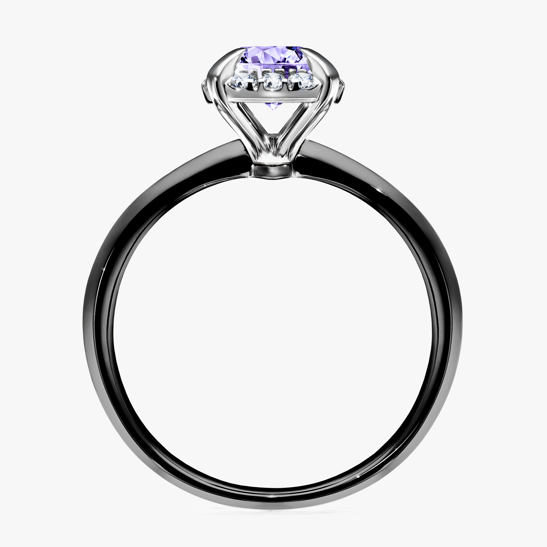 Pierścionek zaręczynowy My Beauty z czarnego złota z tanzanitem 0,98ct
