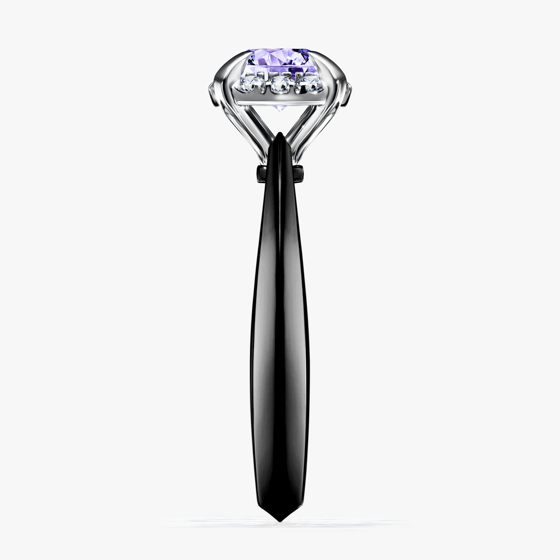 Pierścionek zaręczynowy My Beauty z czarnego złota z tanzanitem 0,98ct