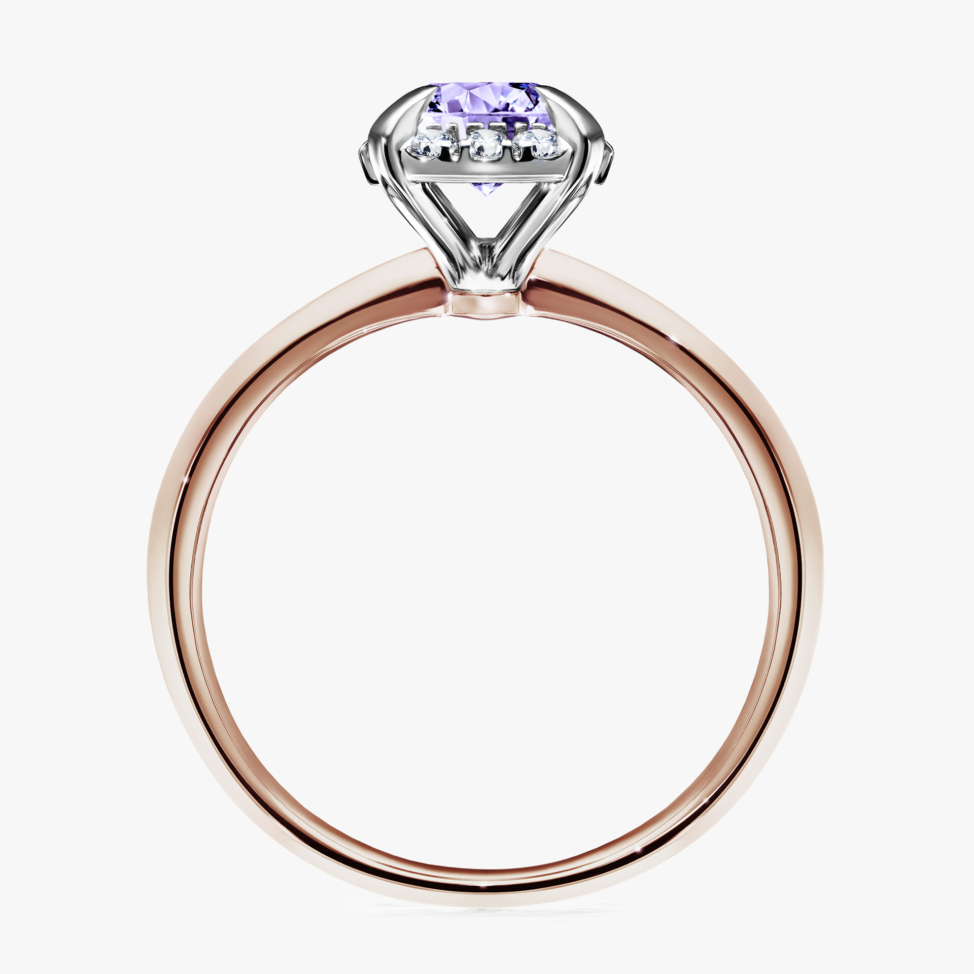Pierścionek zaręczynowy My Beauty z różowego złota z tanzanitem 0,98ct