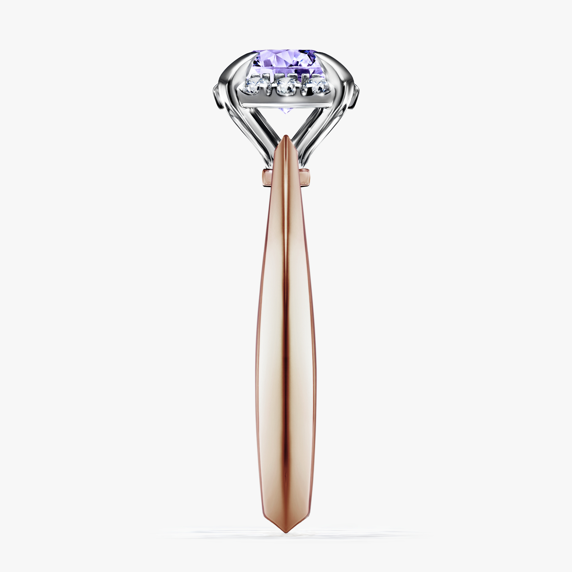 Pierścionek zaręczynowy My Beauty z różowego złota z tanzanitem 0,98ct