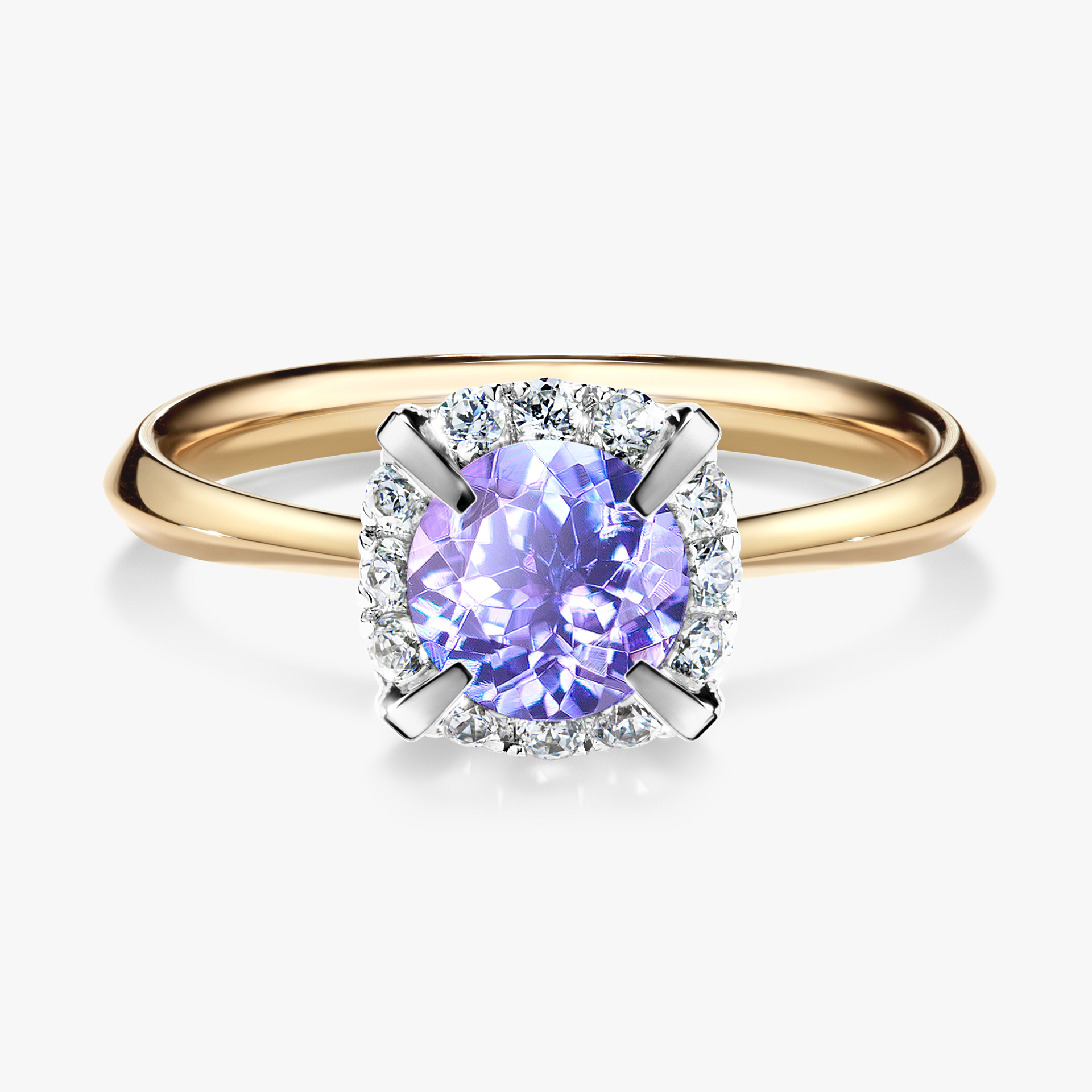 Pierścionek zaręczynowy My Beauty z żółtego złota z tanzanitem 0,98ct
