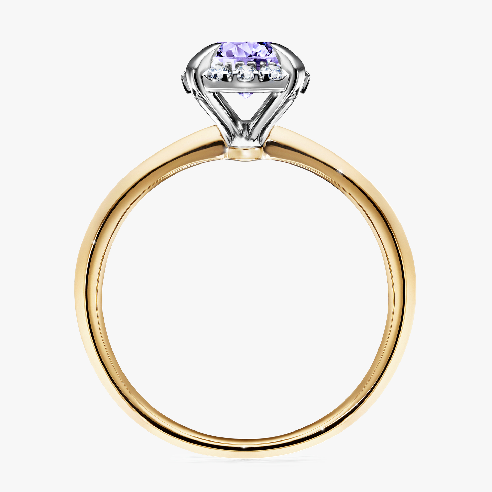 Pierścionek zaręczynowy My Beauty z żółtego złota z tanzanitem 0,98ct