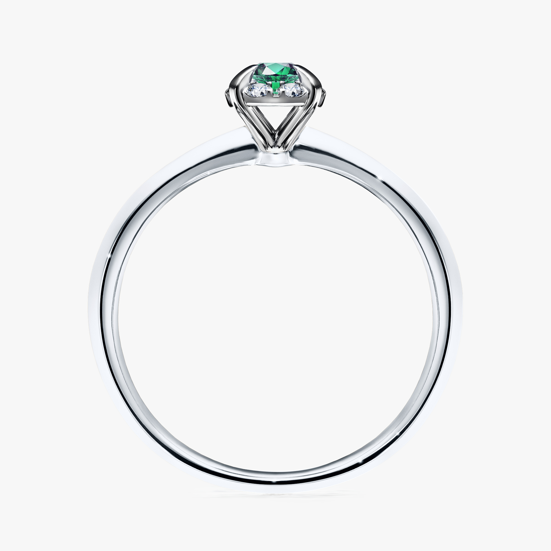 Pierścionek zaręczynowy My Beauty z białego złota ze szmaragdem 0,14ct
