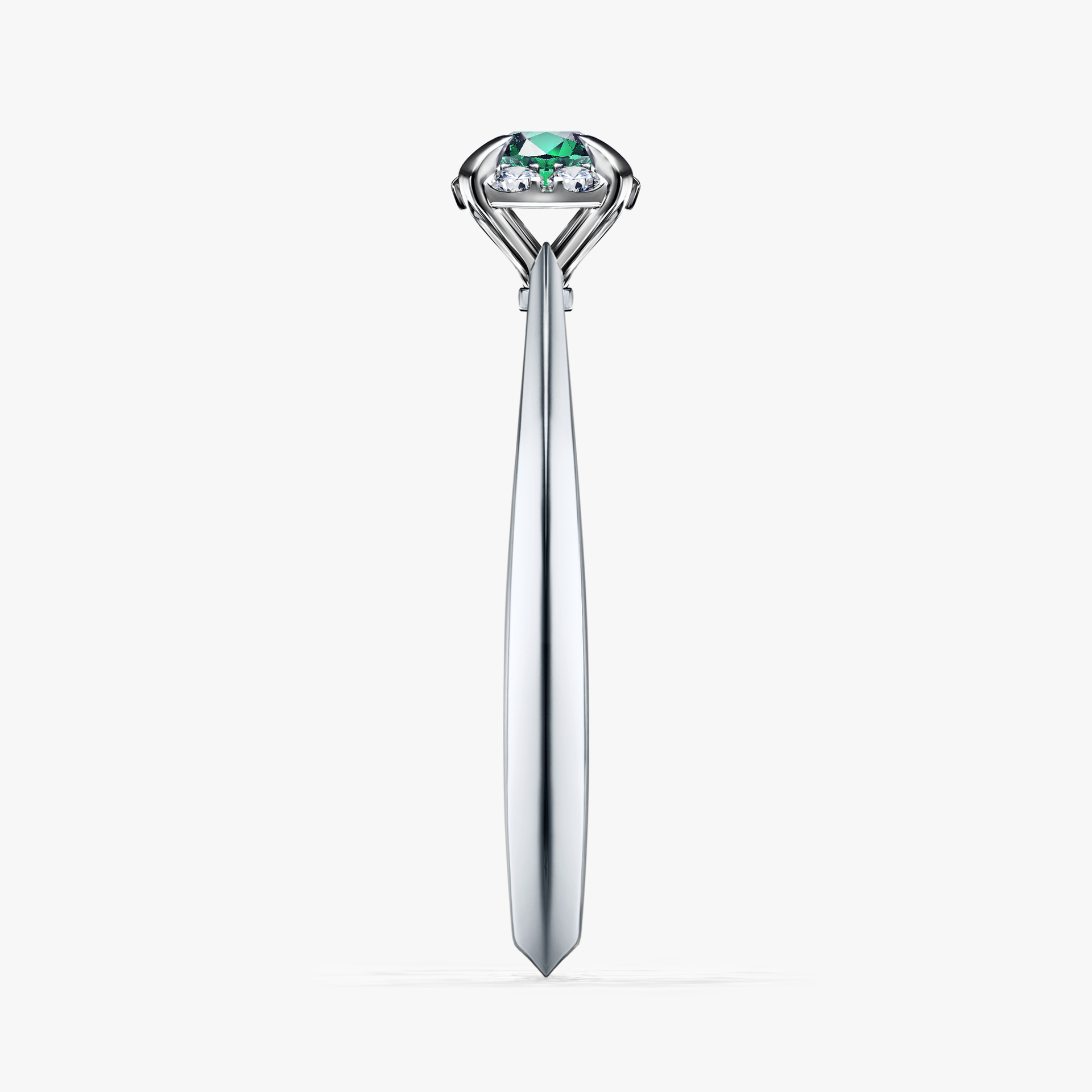 Pierścionek zaręczynowy My Beauty z białego złota ze szmaragdem 0,14ct