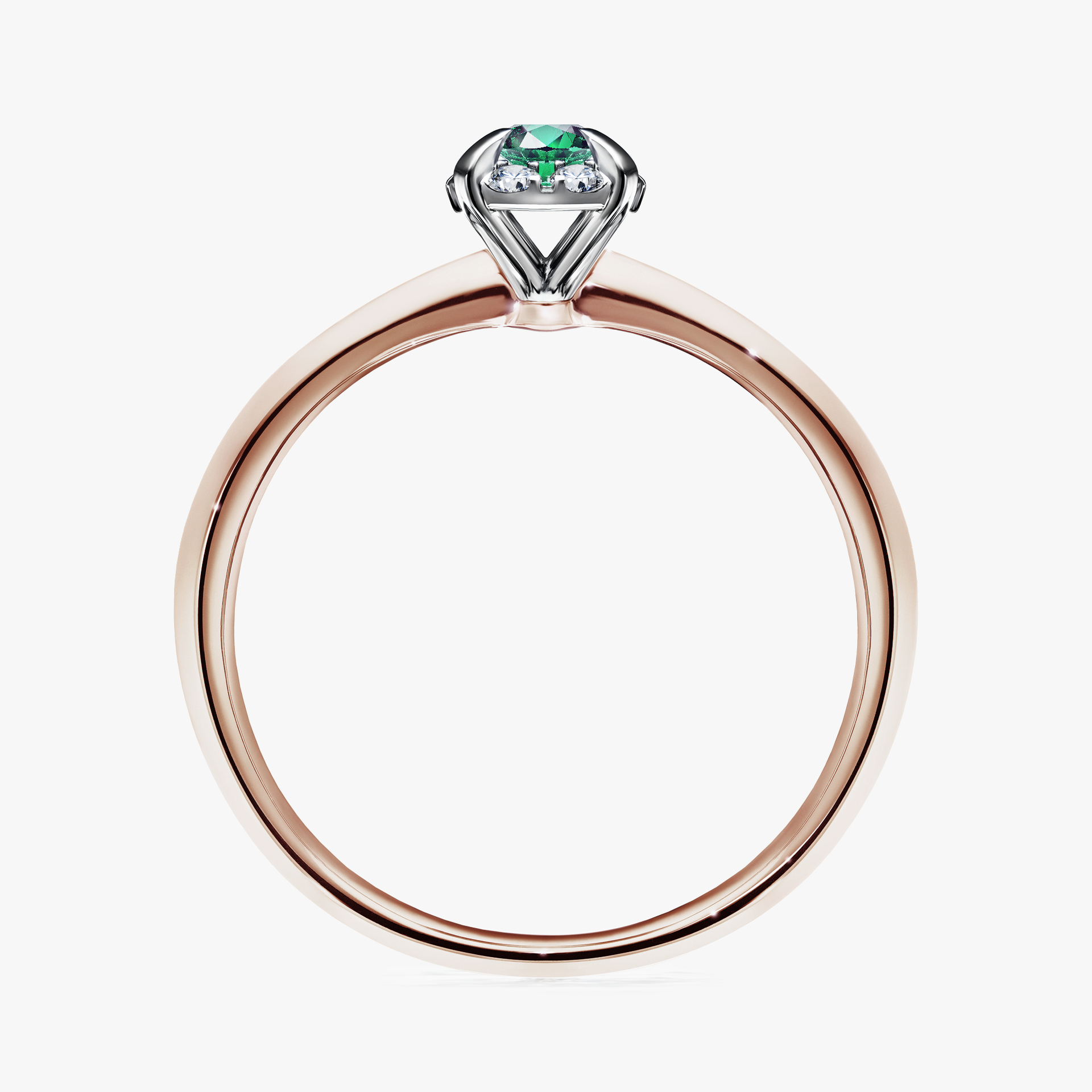Pierścionek zaręczynowy My Beauty z różowego złota ze szmaragdem 0,14ct