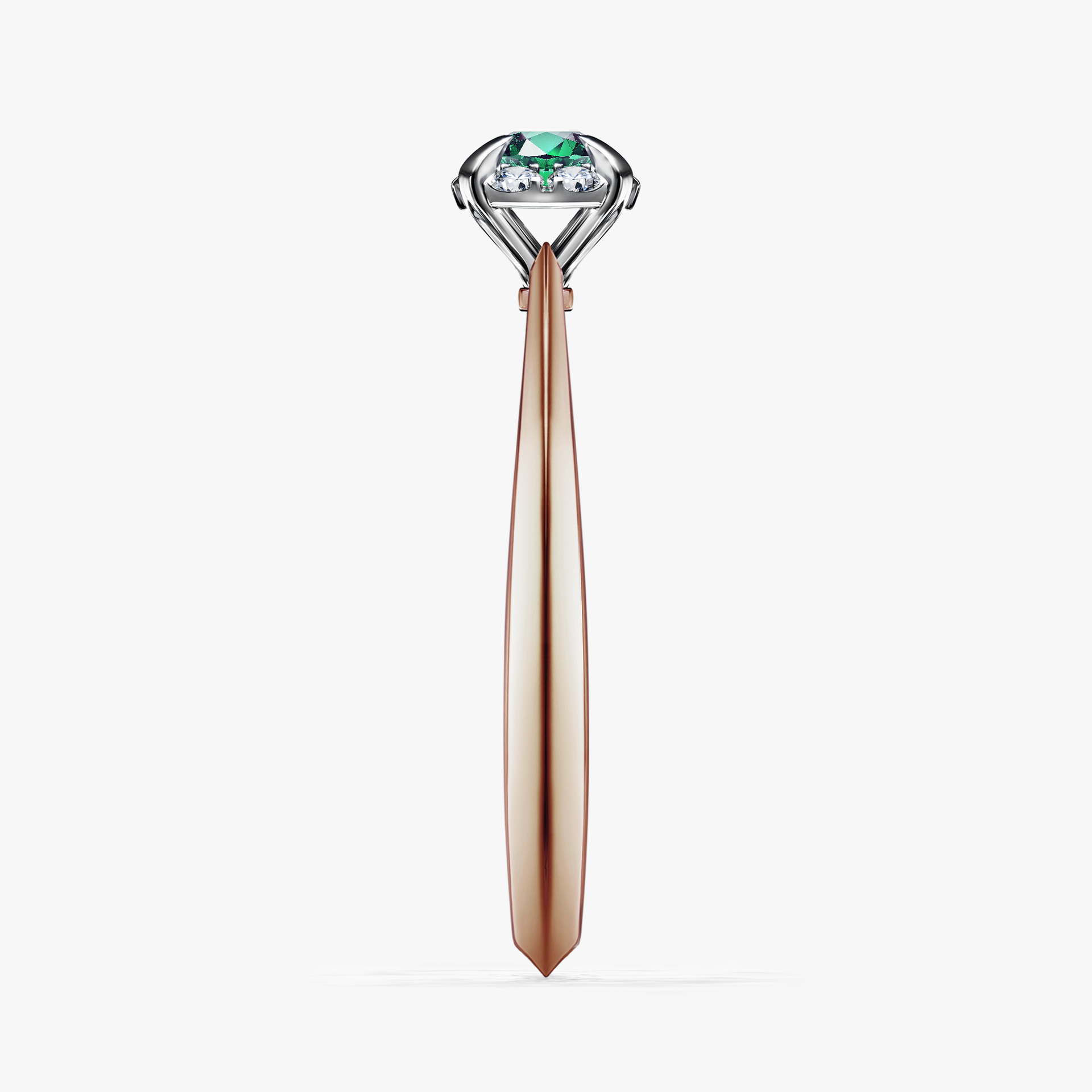 Pierścionek zaręczynowy My Beauty z różowego złota ze szmaragdem 0,14ct