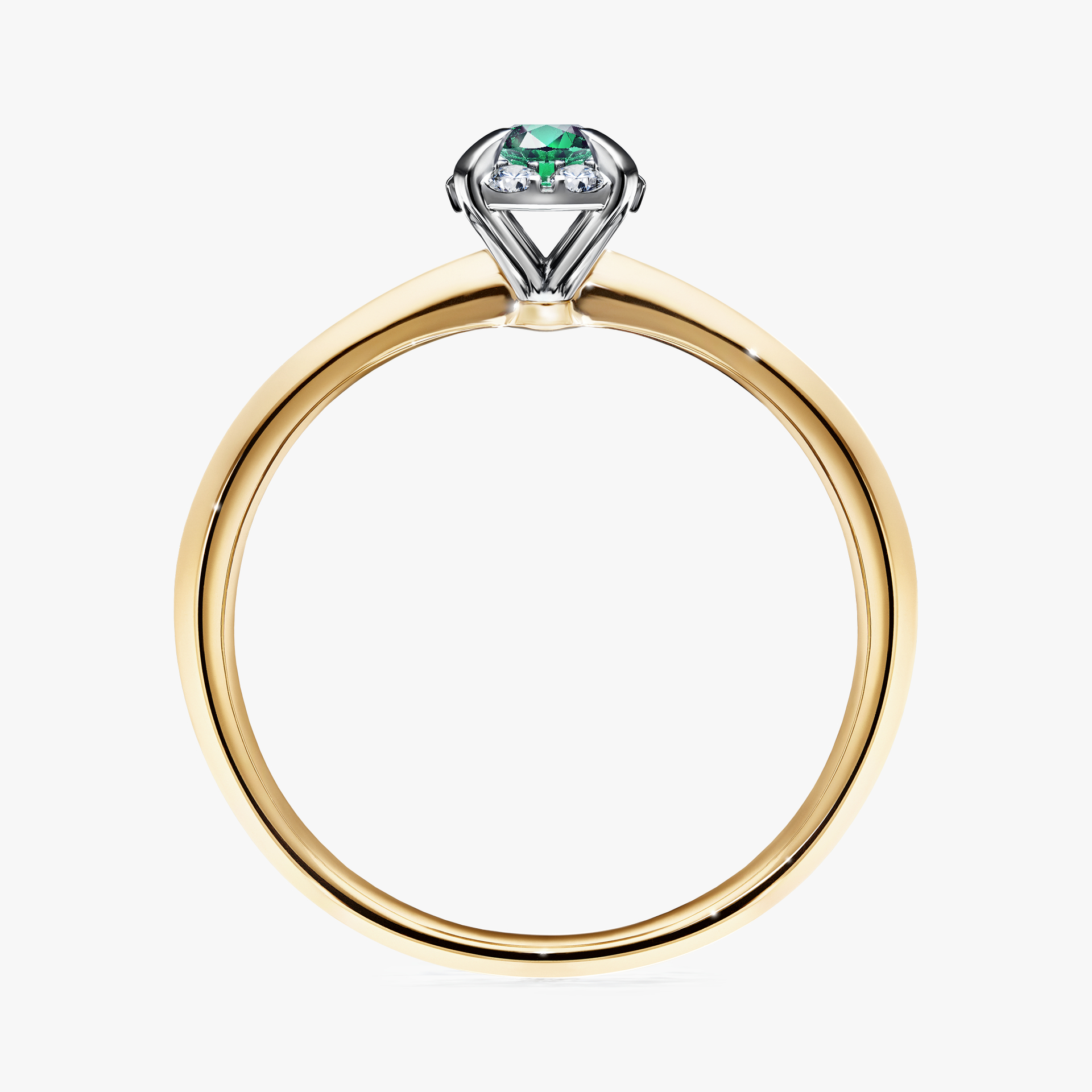 Pierścionek zaręczynowy My Beauty z żółtego złota ze szmaragdem 0,14ct