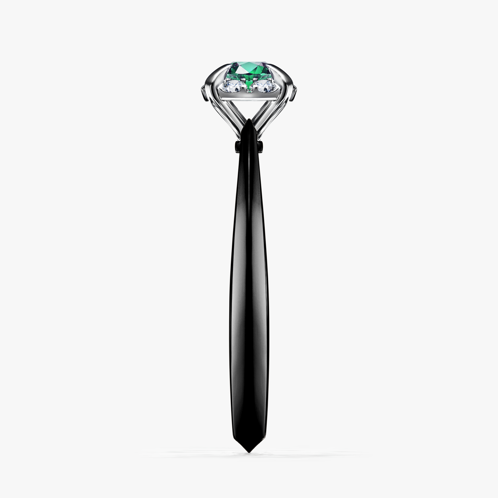 Pierścionek zaręczynowy My Beauty z czarnego złota ze szmaragdem 0,33ct