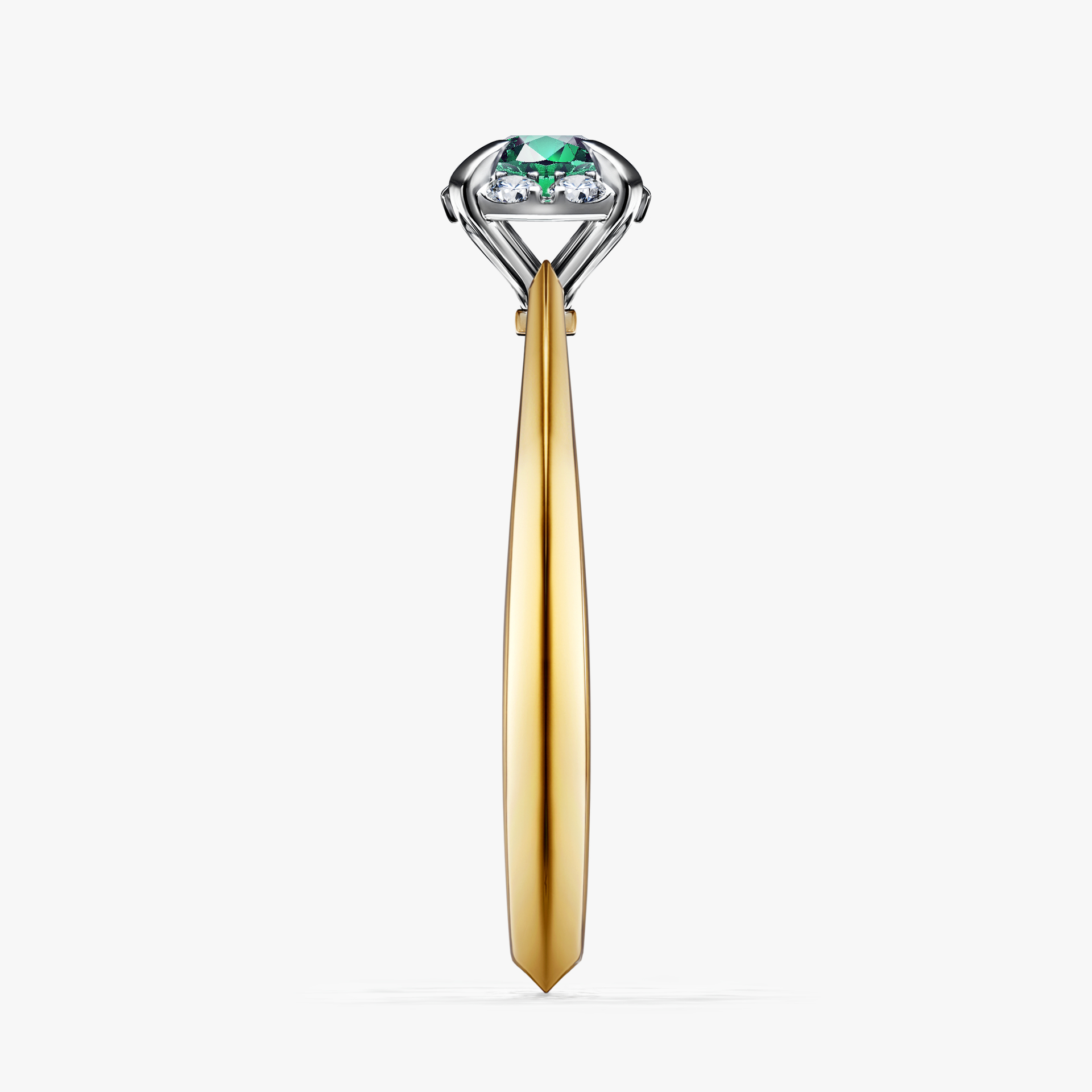 Pierścionek zaręczynowy My Beauty z żółtego złota ze szmaragdem 0,33ct