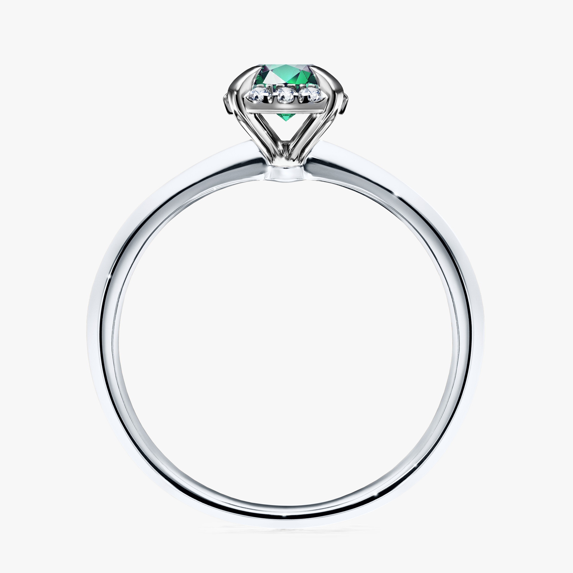 Pierścionek zaręczynowy My Beauty z białego złota ze szmaragdem 0,62ct