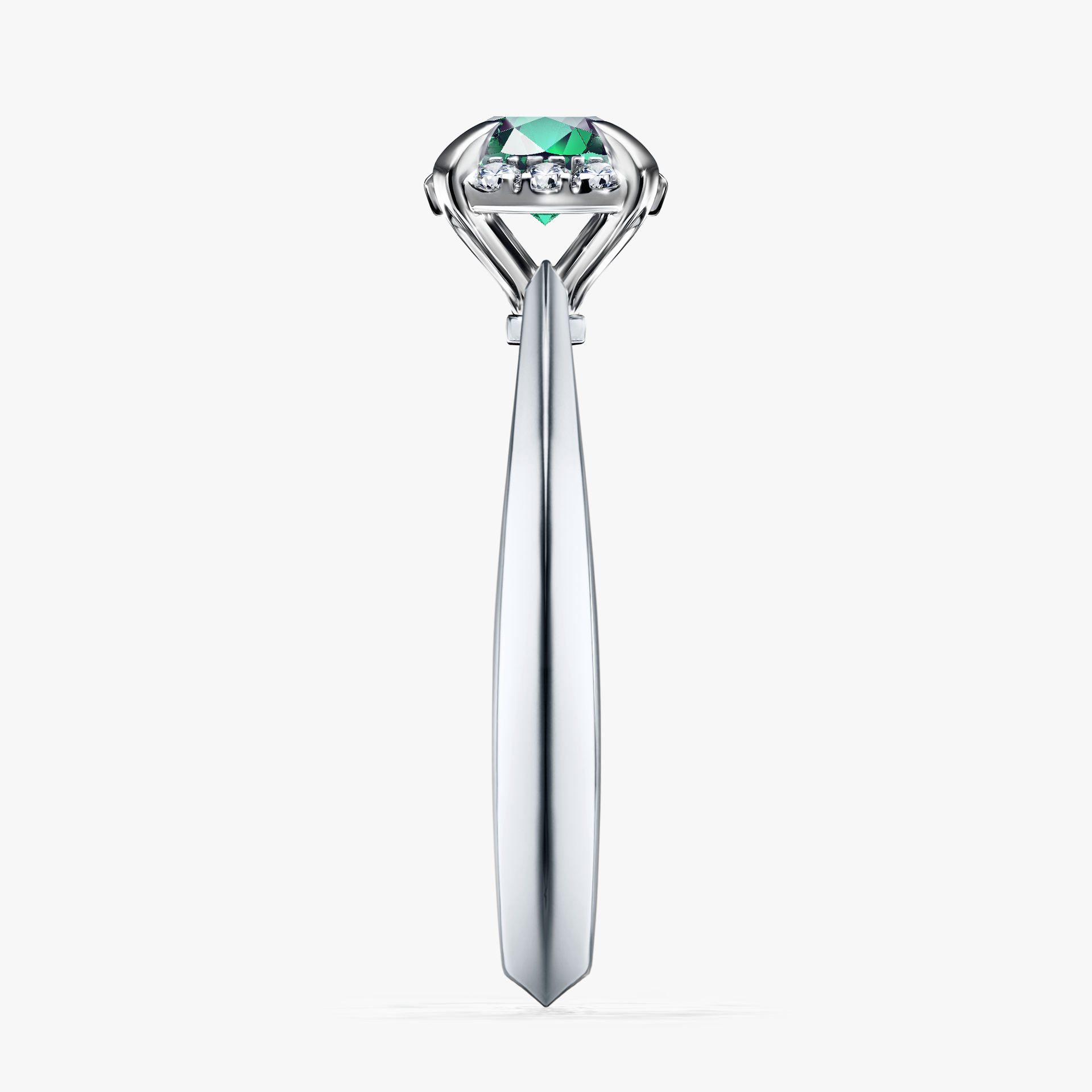 Pierścionek zaręczynowy My Beauty z białego złota ze szmaragdem 0,62ct