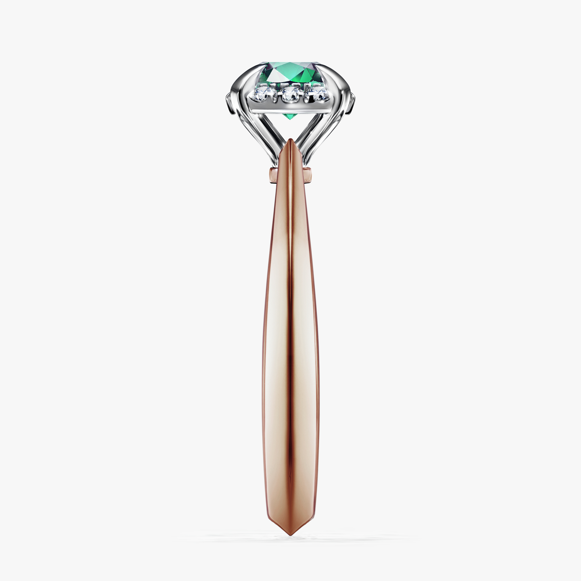 Pierścionek zaręczynowy My Beauty z różowego złota ze szmaragdem 0,62ct