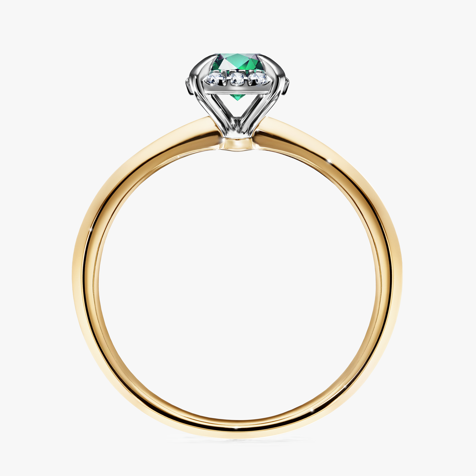 Pierścionek zaręczynowy My Beauty z żółtego złota ze szmaragdem 0,62ct