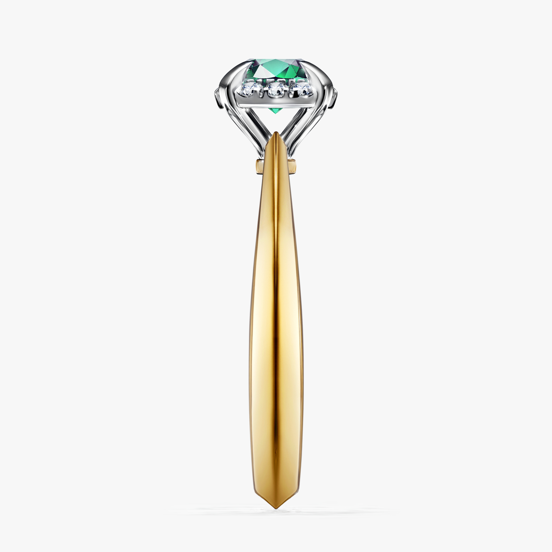 Pierścionek zaręczynowy My Beauty z żółtego złota ze szmaragdem 0,62ct