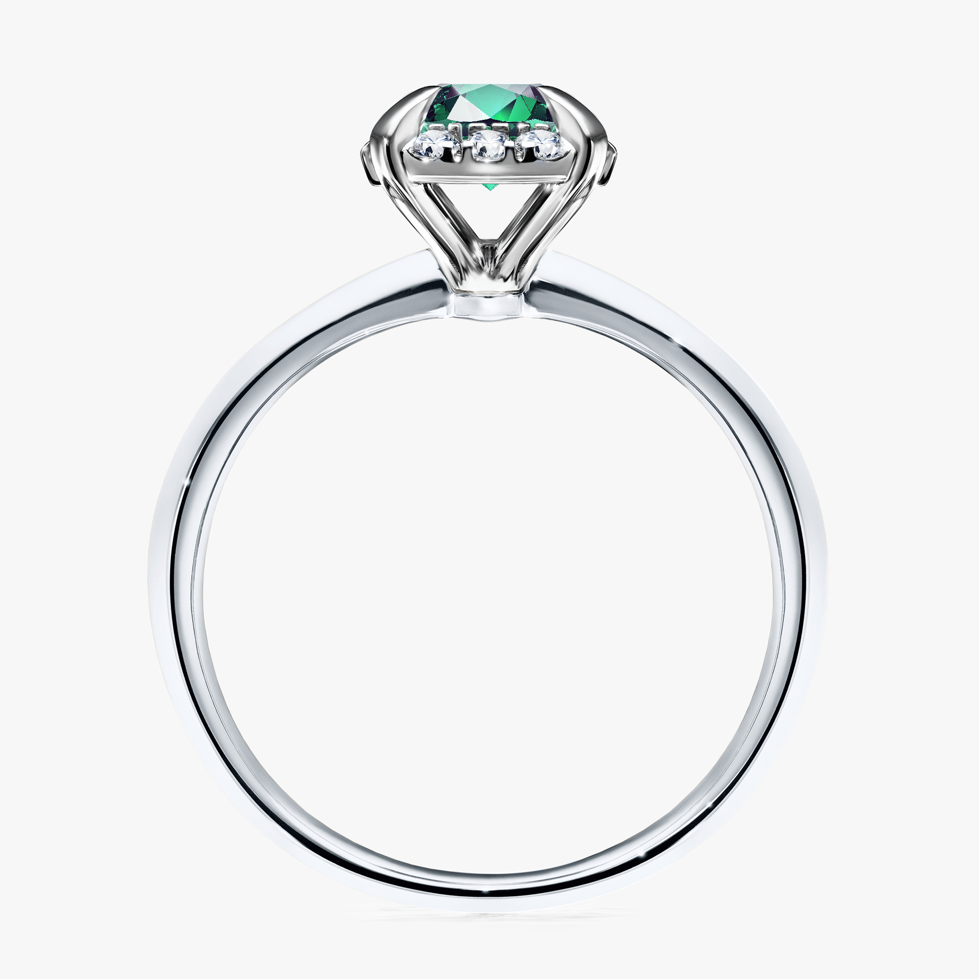 Pierścionek zaręczynowy My Beauty z białego złota ze szmaragdem 0,98ct