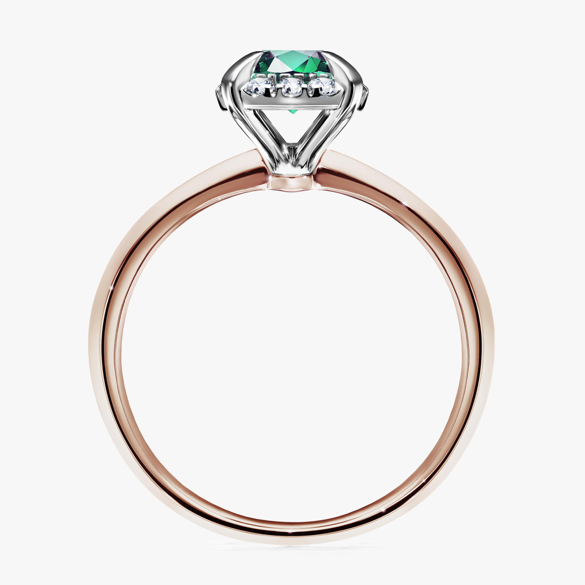 Pierścionek zaręczynowy My Beauty z różowego złota ze szmaragdem 0,98ct