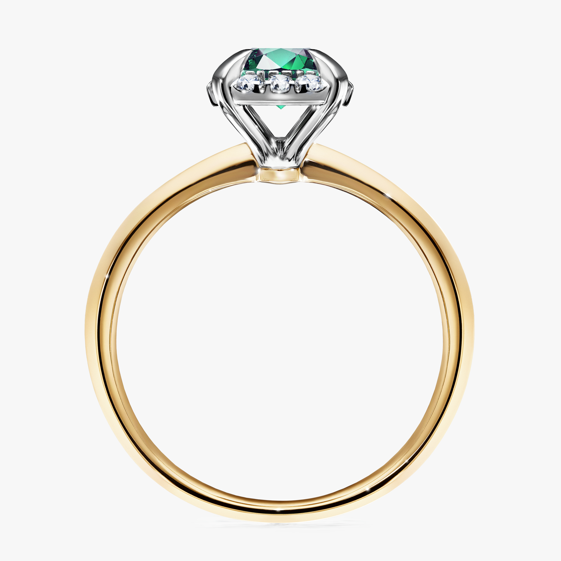 Pierścionek zaręczynowy My Beauty z żółtego złota ze szmaragdem 0,98ct