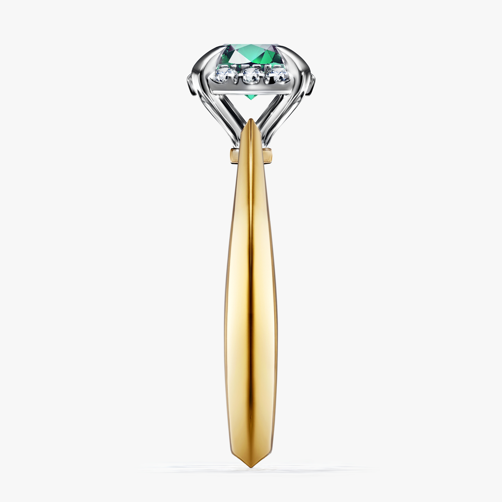 Pierścionek zaręczynowy My Beauty z żółtego złota ze szmaragdem 0,98ct
