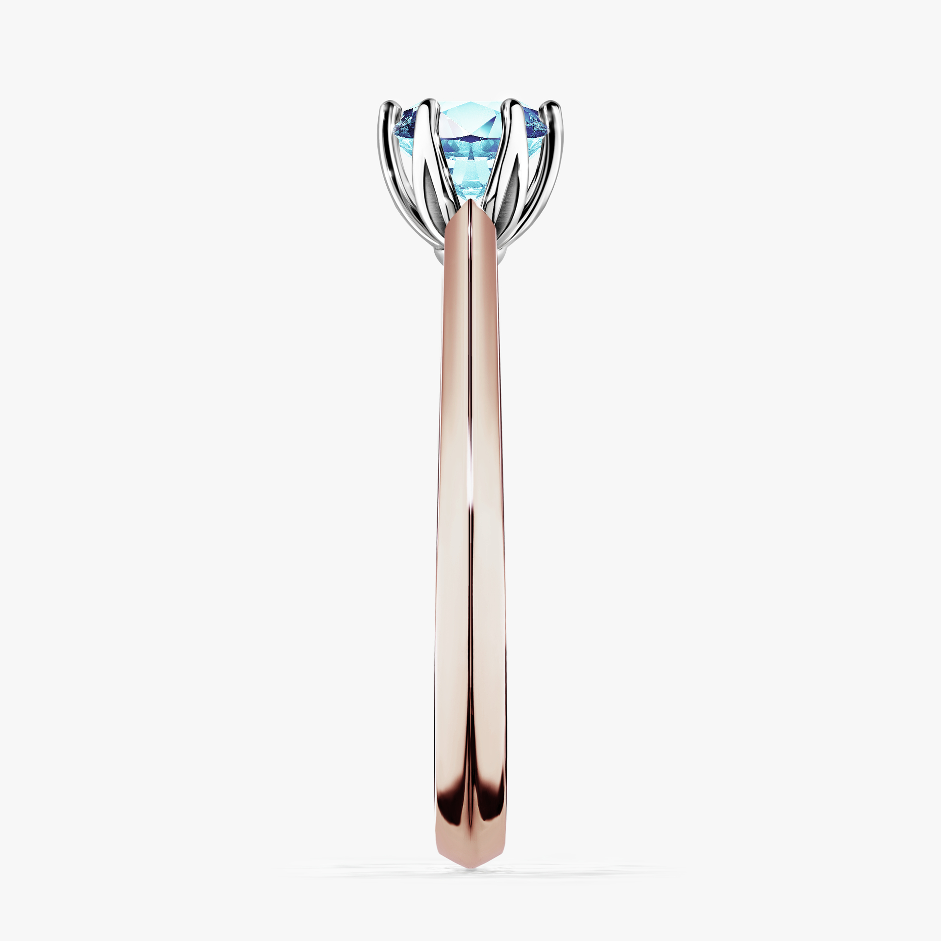 Pierścionek zaręczynowy My Daisy z różowego złota z akwamarynem 0,50ct