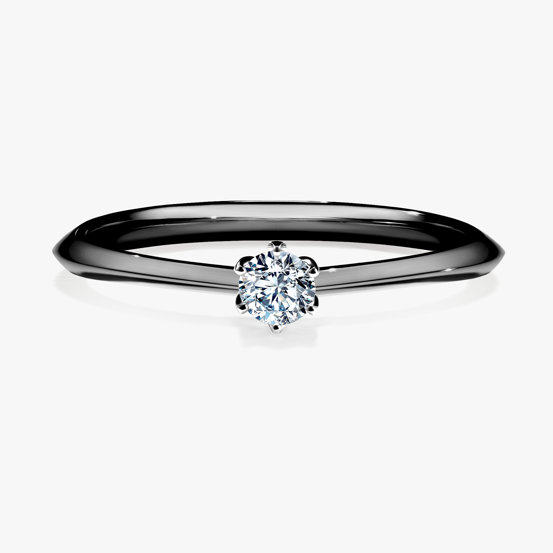 Pierścionek zaręczynowy My Daisy z czarnego złota z diamentem naturalnym 0,10ct