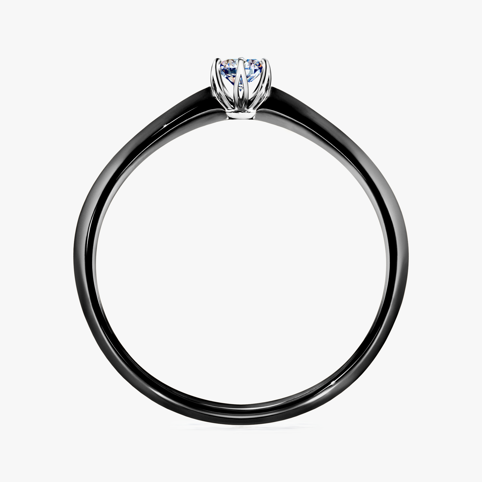 Pierścionek zaręczynowy My Daisy z czarnego złota z diamentem naturalnym 0,10ct