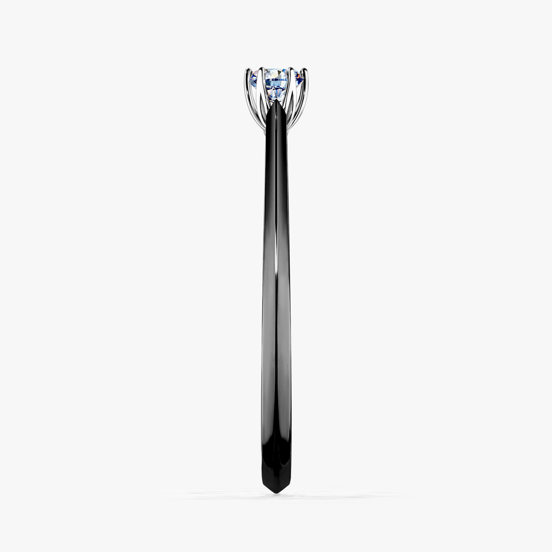 Pierścionek zaręczynowy My Daisy z czarnego złota z diamentem naturalnym 0,10ct