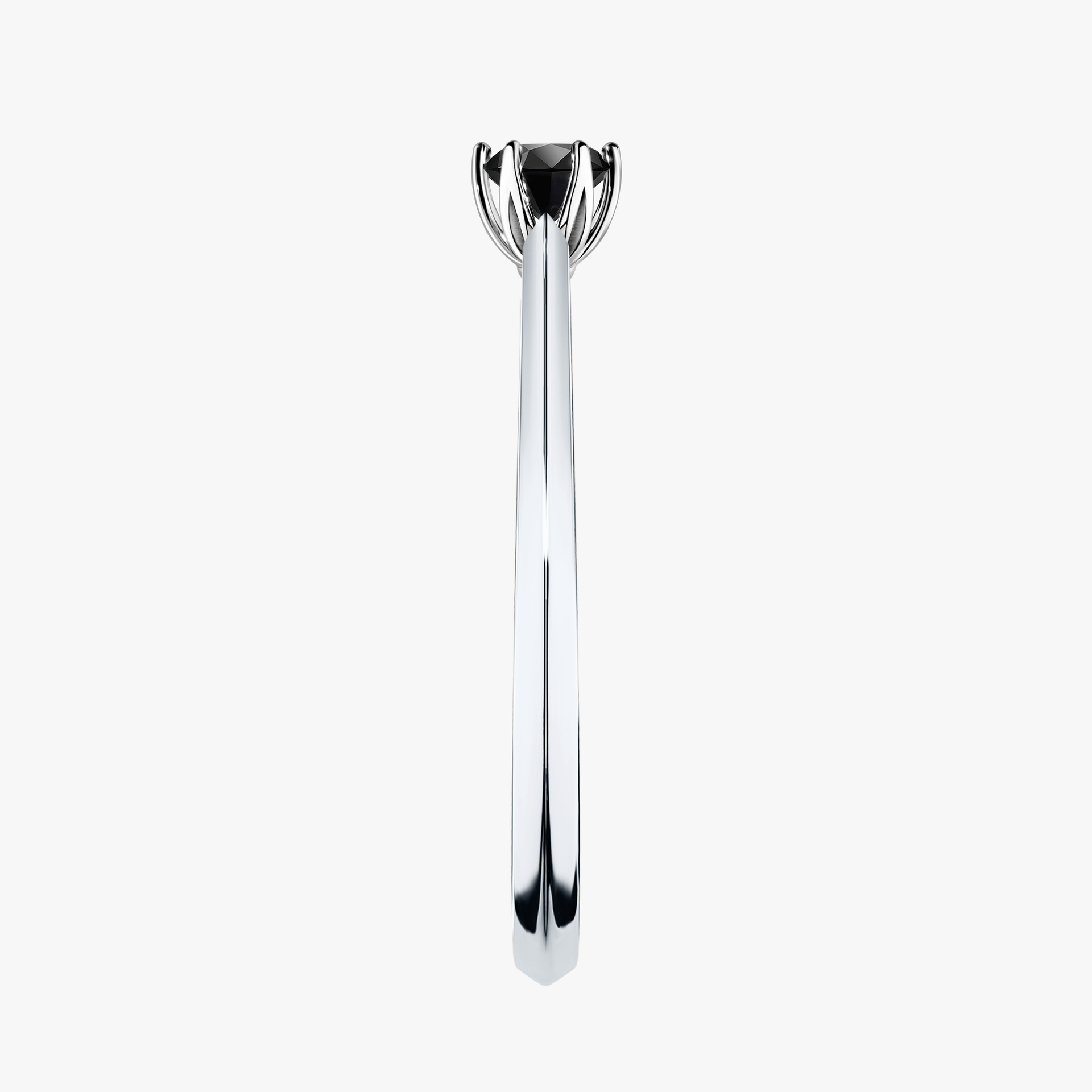 Pierścionek zaręczynowy My Daisy z białego złota z czarnym diamentem 0,17ct