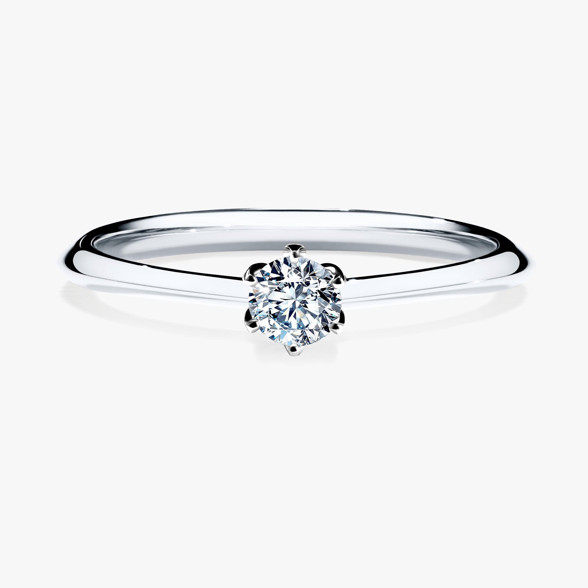 Pierścionek zaręczynowy My Daisy z białego złota z diamentem laboratoryjnym 0,17ct