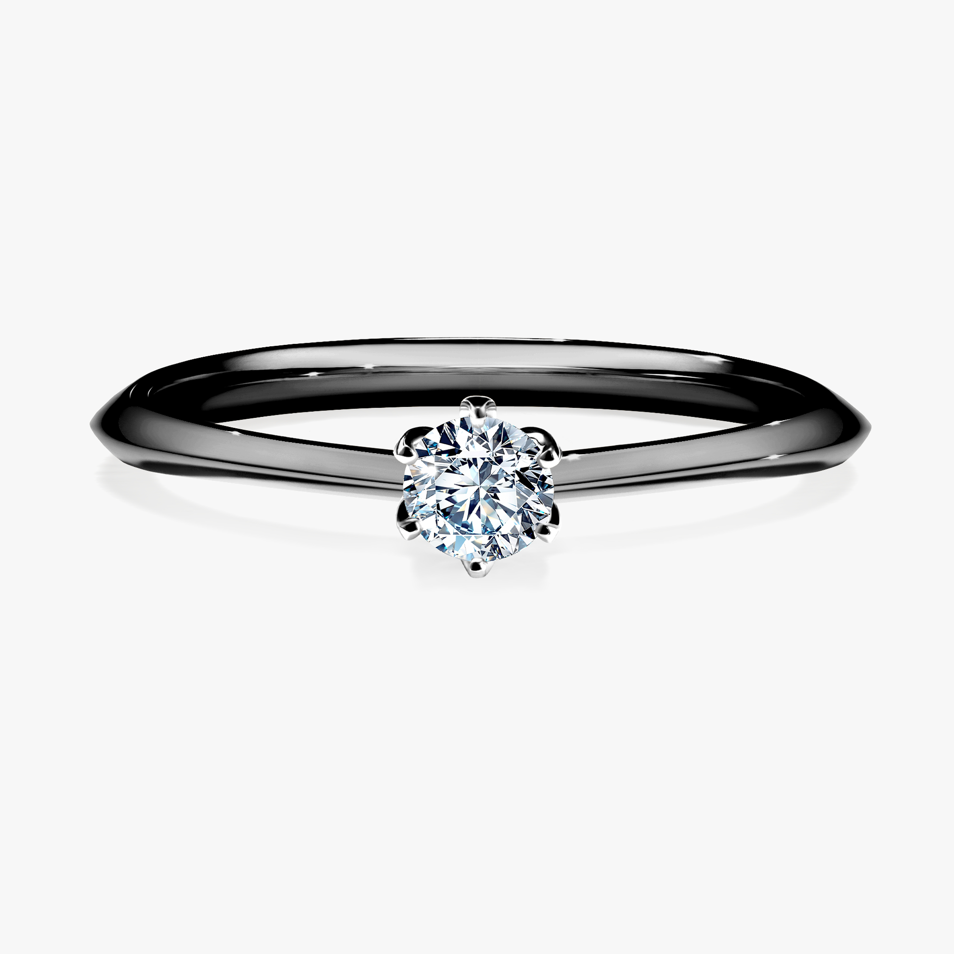 Pierścionek zaręczynowy My Daisy z czarnego złota z diamentem naturalnym 0,17ct