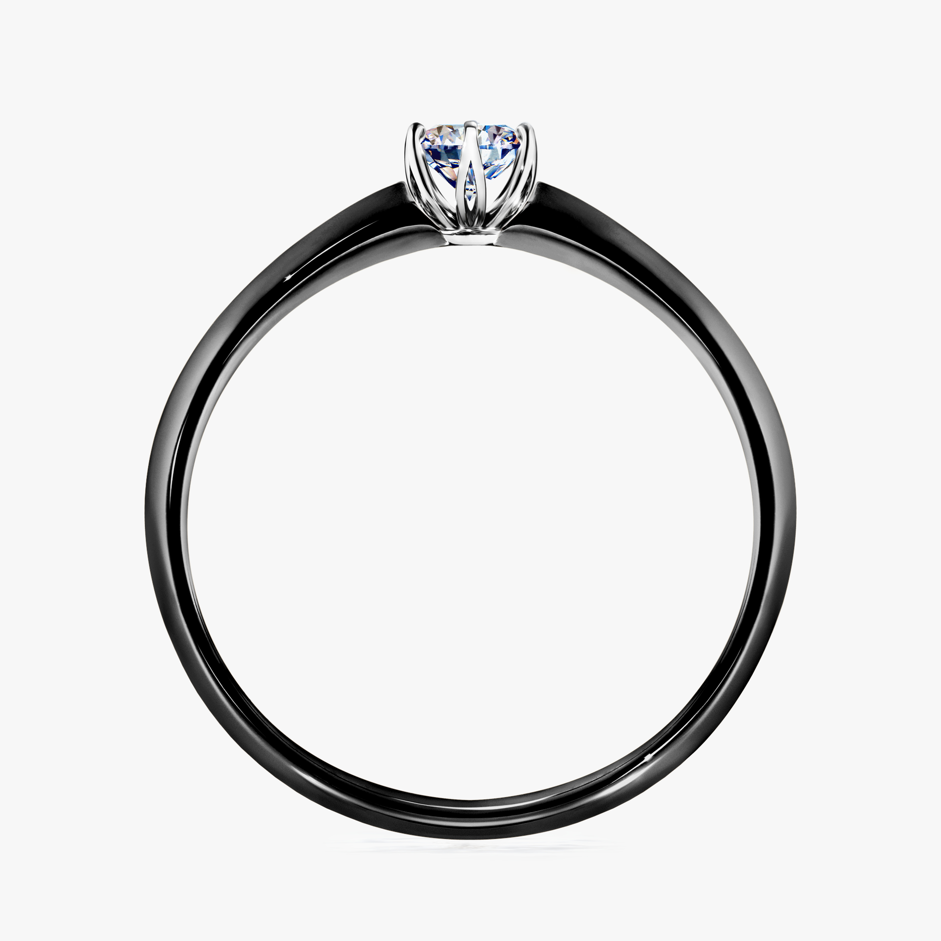 Pierścionek zaręczynowy My Daisy z czarnego złota z diamentem naturalnym 0,17ct