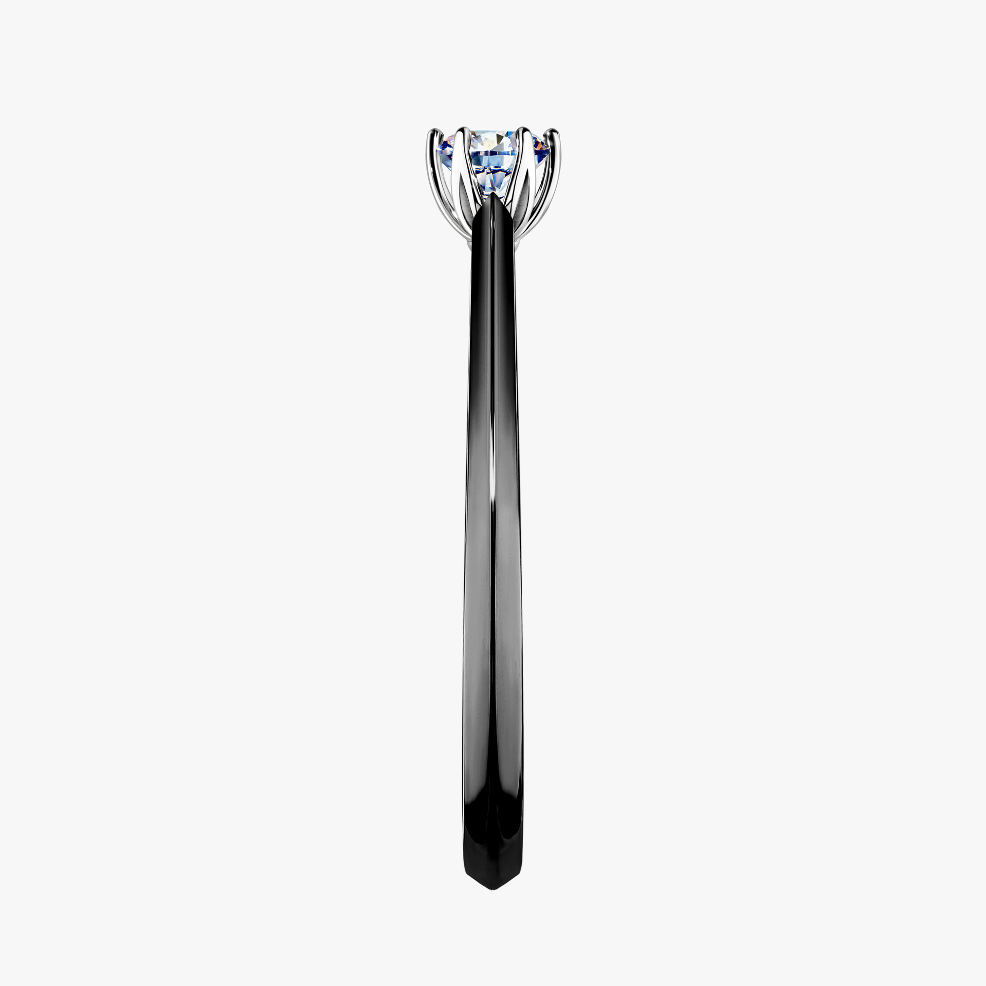 Pierścionek zaręczynowy My Daisy z czarnego złota z diamentem naturalnym 0,17ct