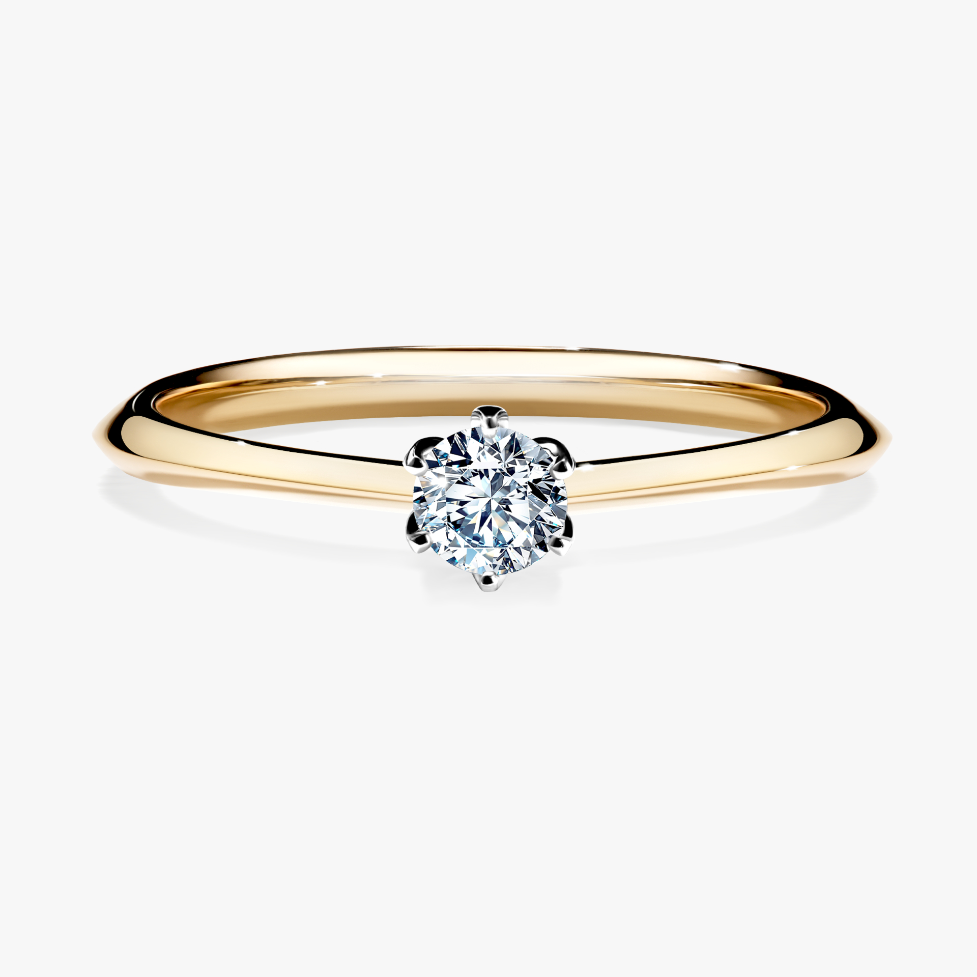 Pierścionek zaręczynowy My Daisy z żółtego złota z diamentem naturalnym 0,17ct