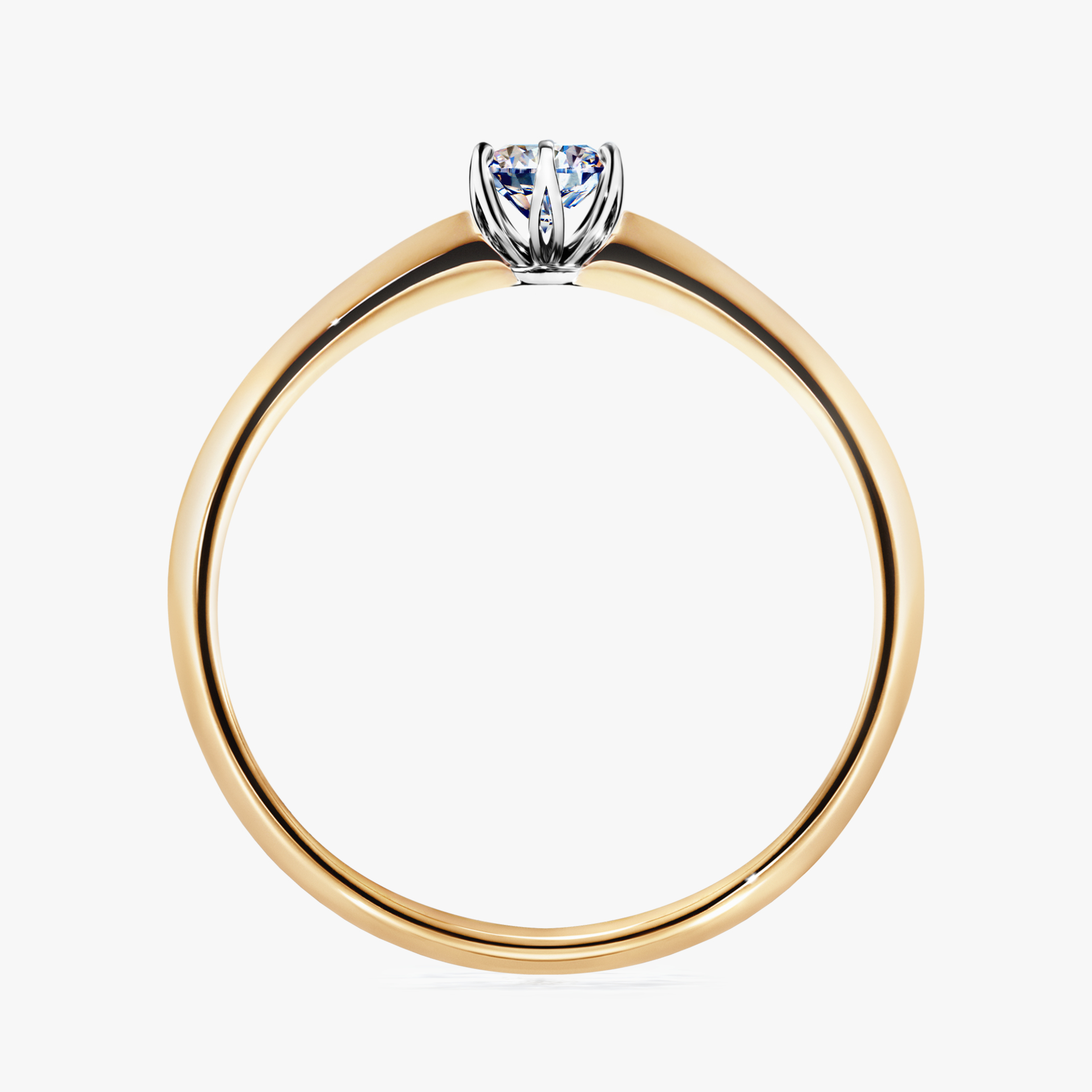 Pierścionek zaręczynowy My Daisy z żółtego złota z diamentem naturalnym 0,17ct