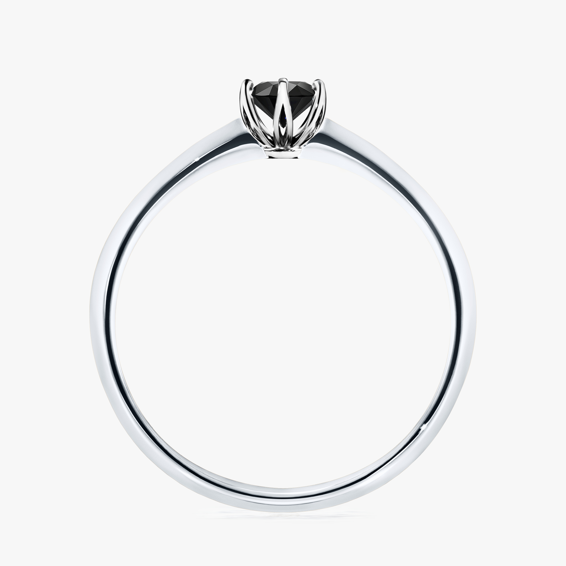 Pierścionek zaręczynowy My Daisy z białego złota z czarnym diamentem 0,25ct