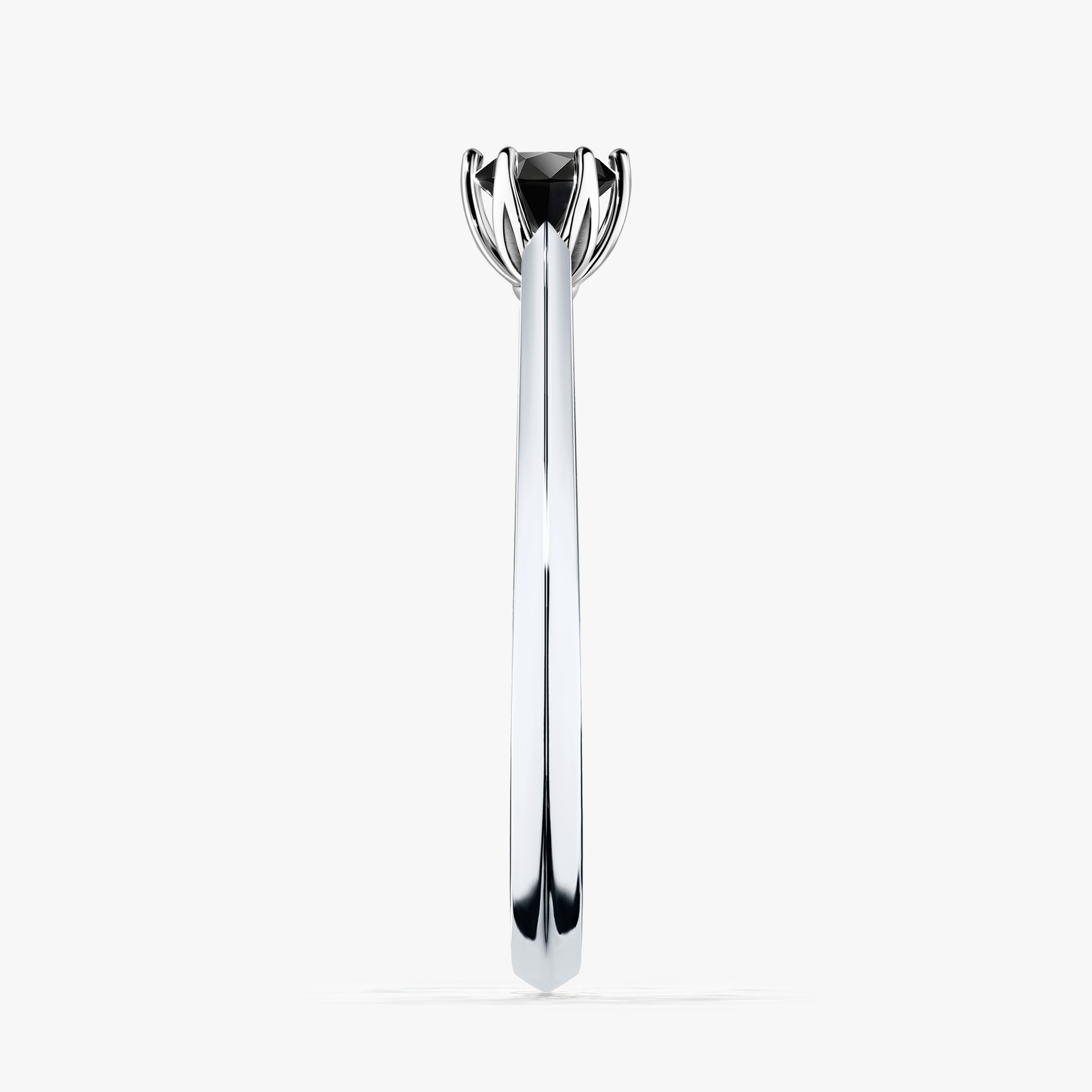 Pierścionek zaręczynowy My Daisy z białego złota z czarnym diamentem 0,25ct