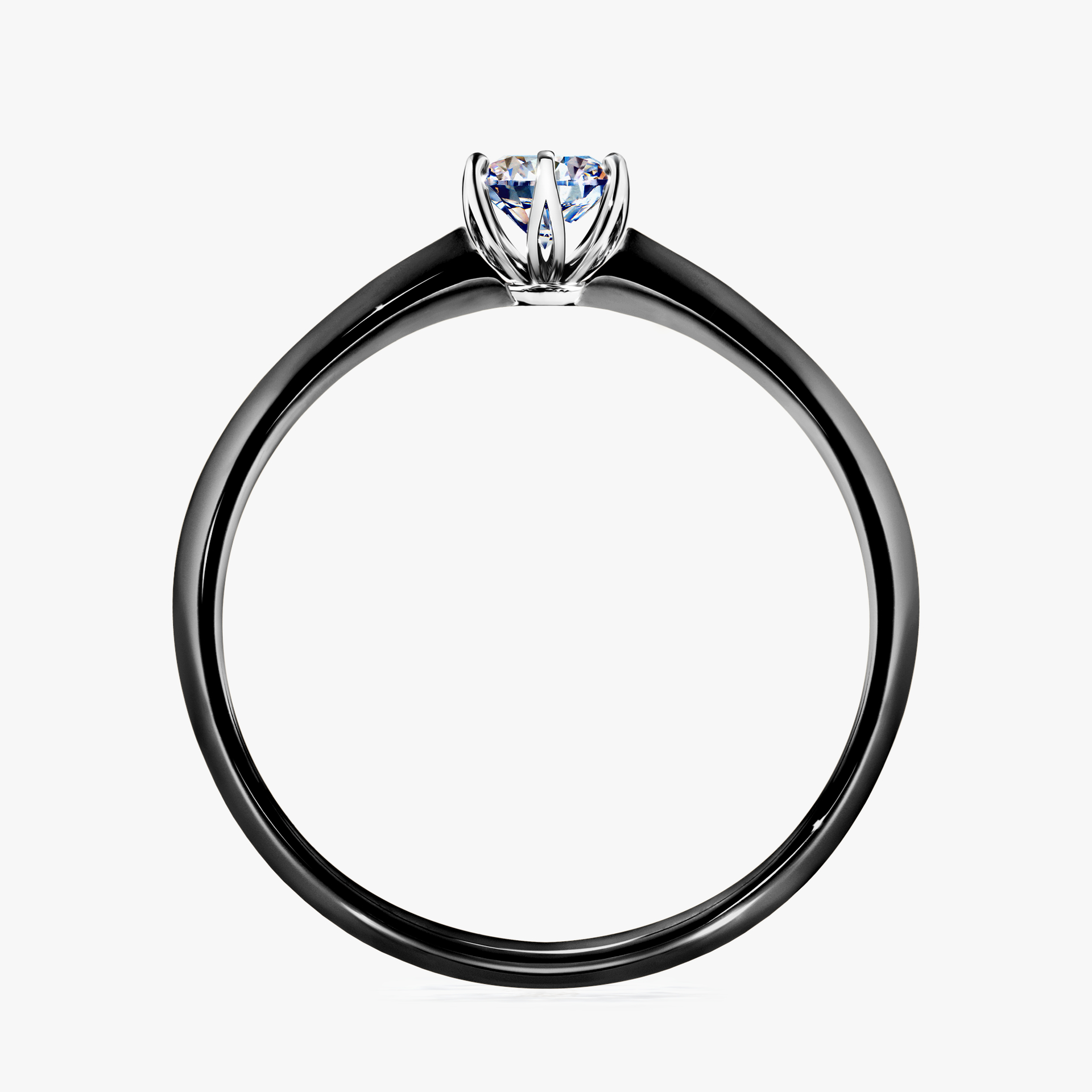 Pierścionek zaręczynowy My Daisy z czarnego złota z diamentem naturalnym 0,25ct