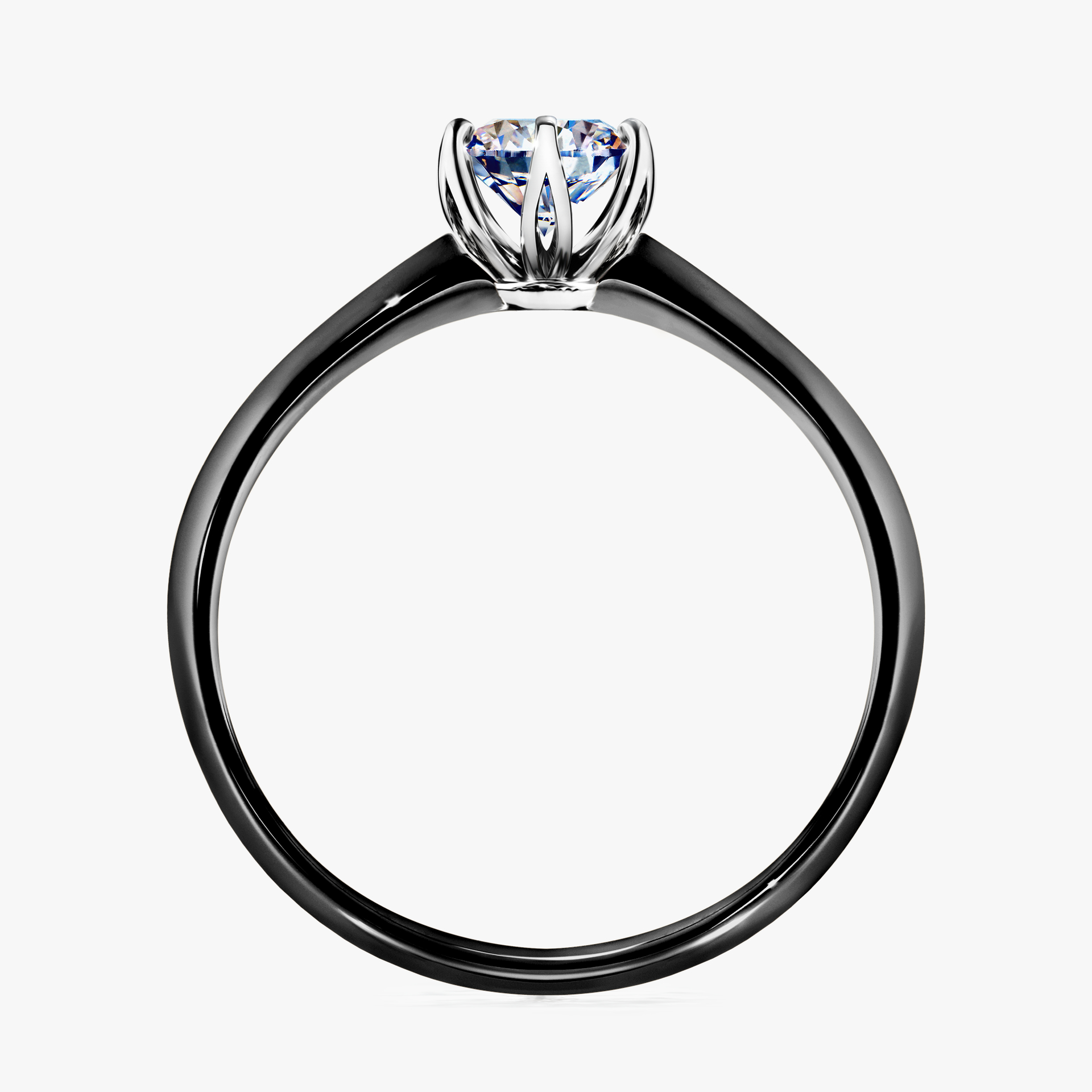 Pierścionek zaręczynowy My Daisy z czarnego złota z diamentem naturalnym 0,50ct