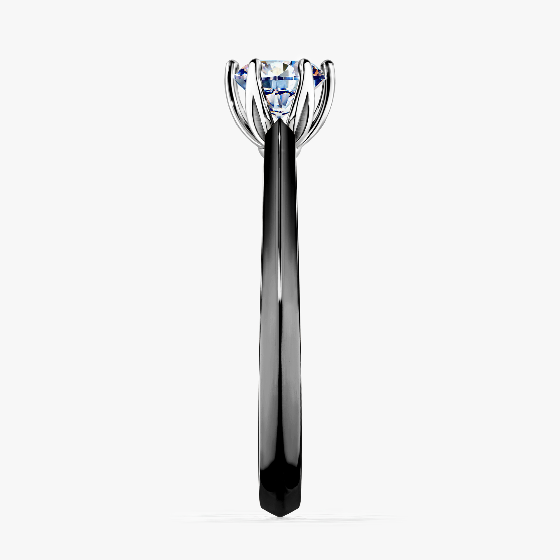 Pierścionek zaręczynowy My Daisy z czarnego złota z diamentem naturalnym 0,50ct