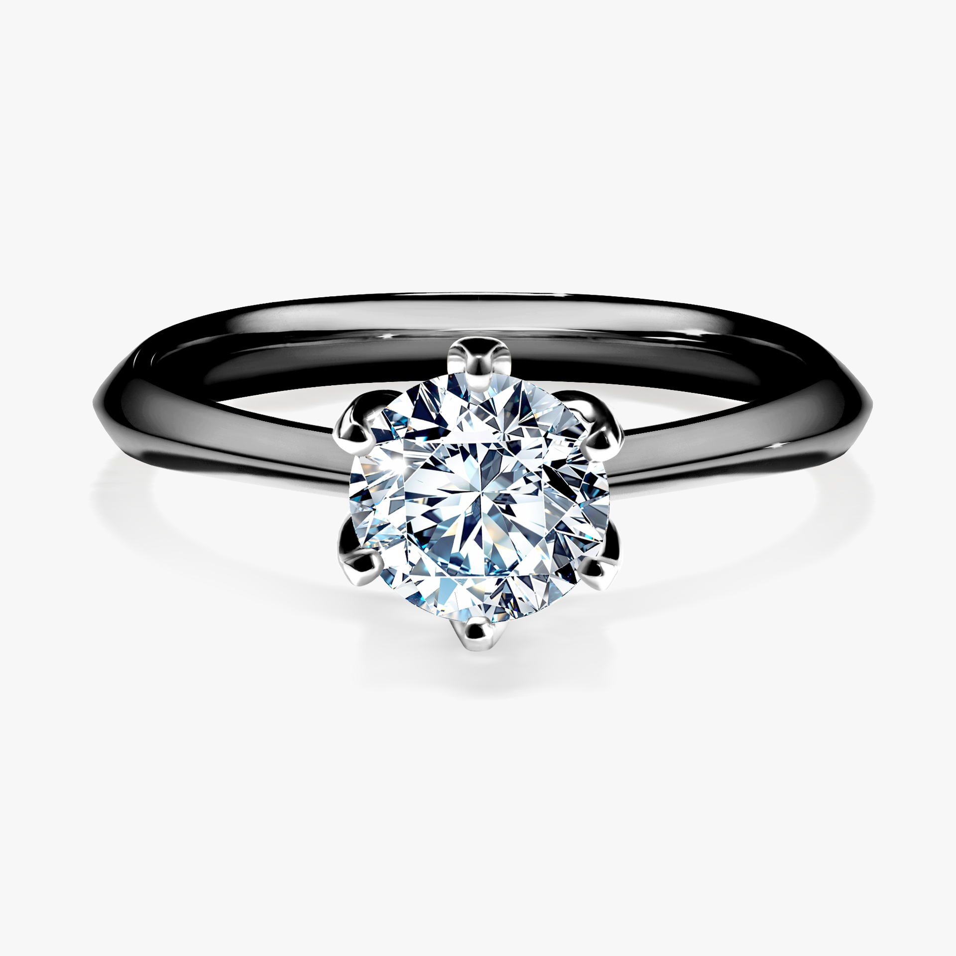 Pierścionek zaręczynowy My Daisy z czarnego złota z diamentem naturalnym 0,80ct